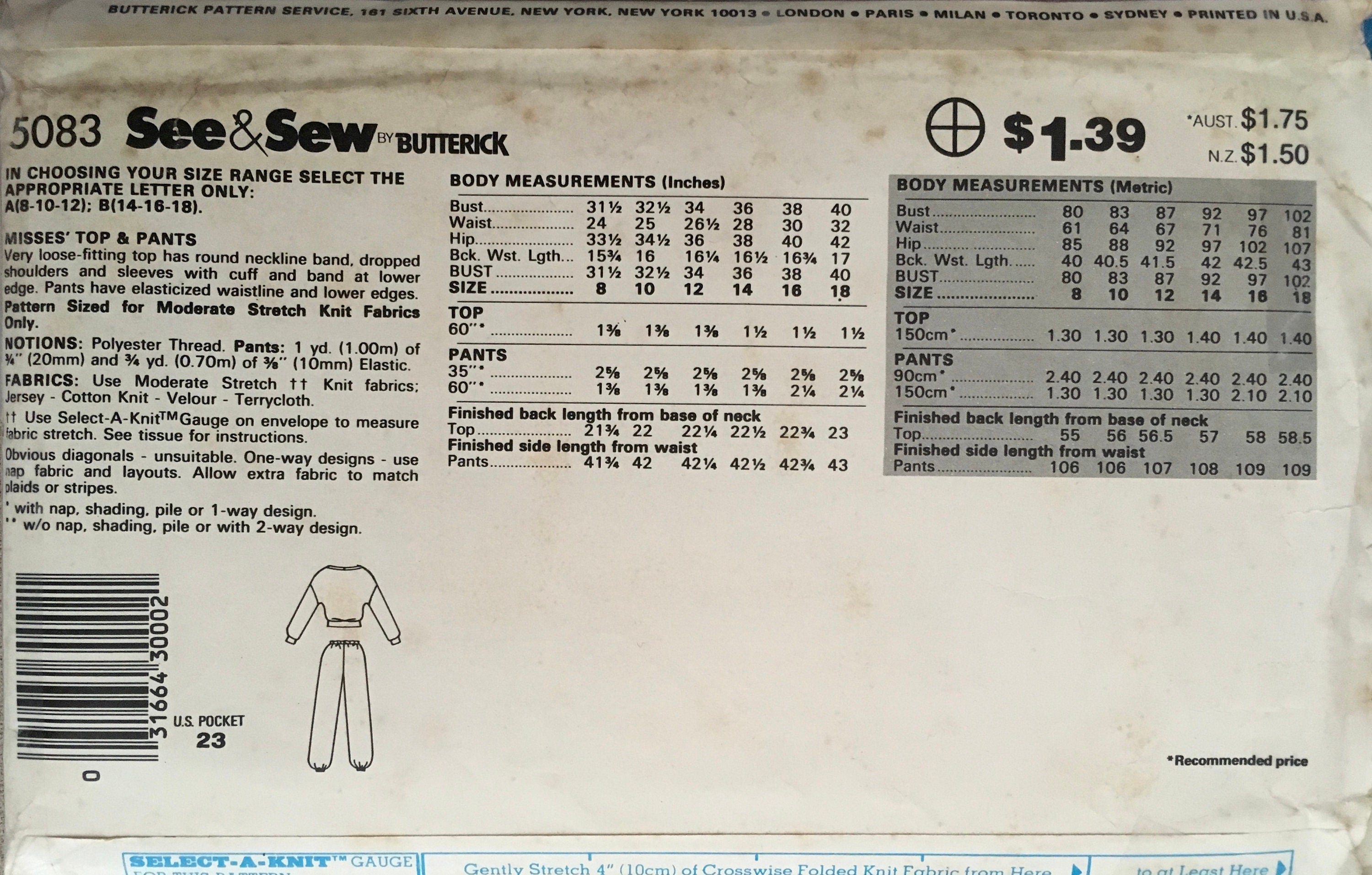 See & Sew 5083 Sewing Pattern (Vintage) CUT