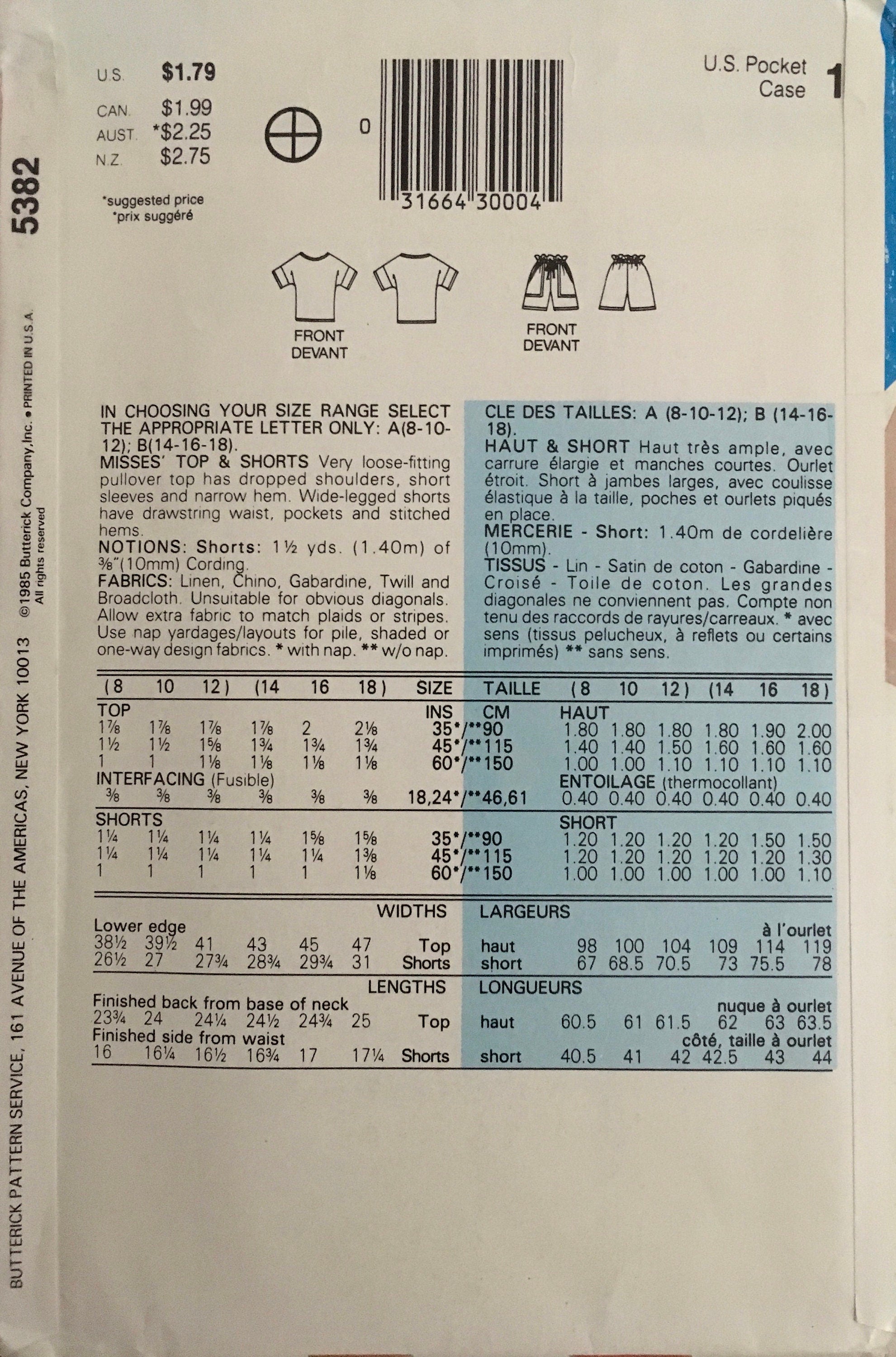 See & Sew 5382 Sewing Pattern (Vintage) UNCUT