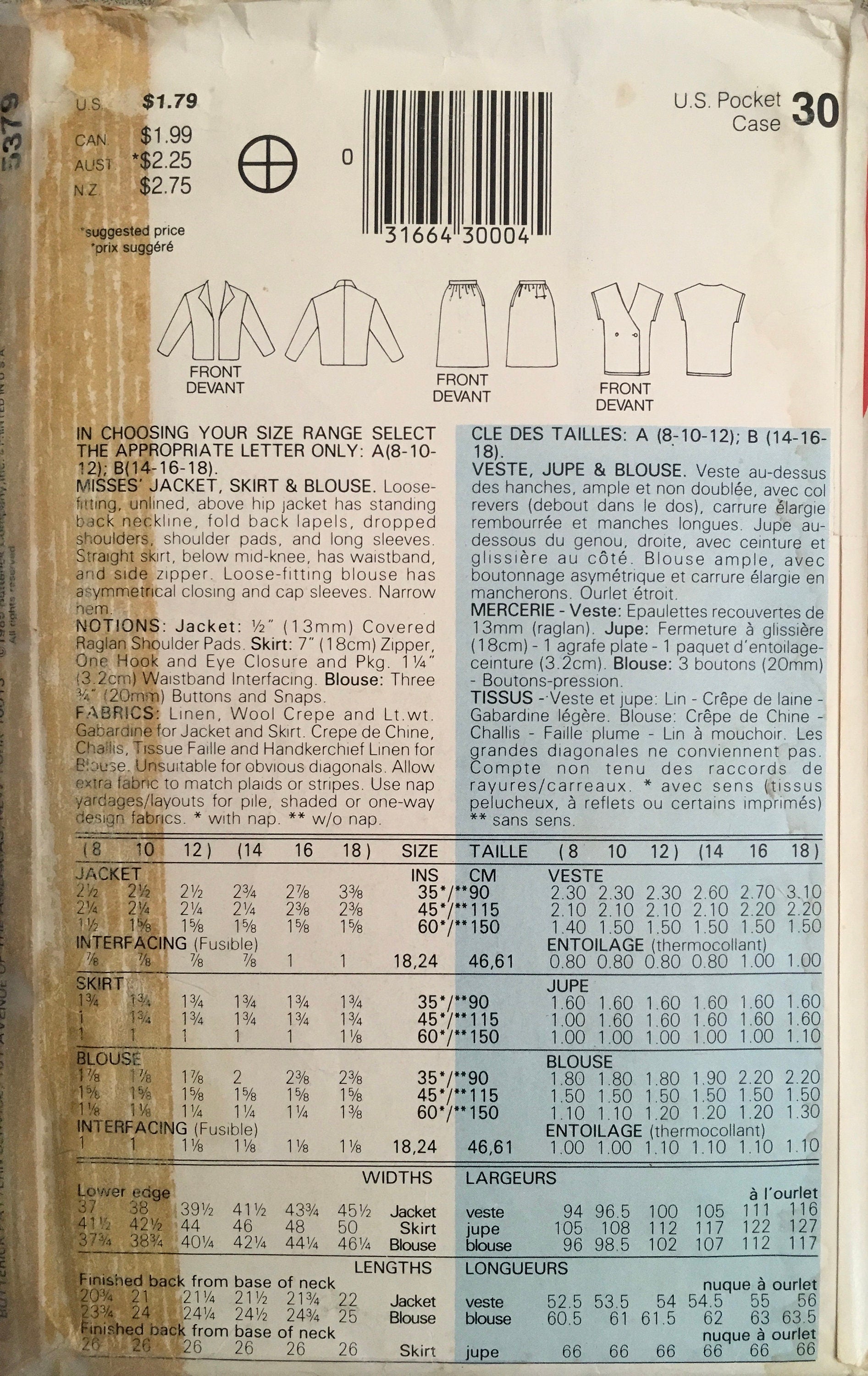 See & Sew 5379 Sewing Pattern (Vintage) CUT
