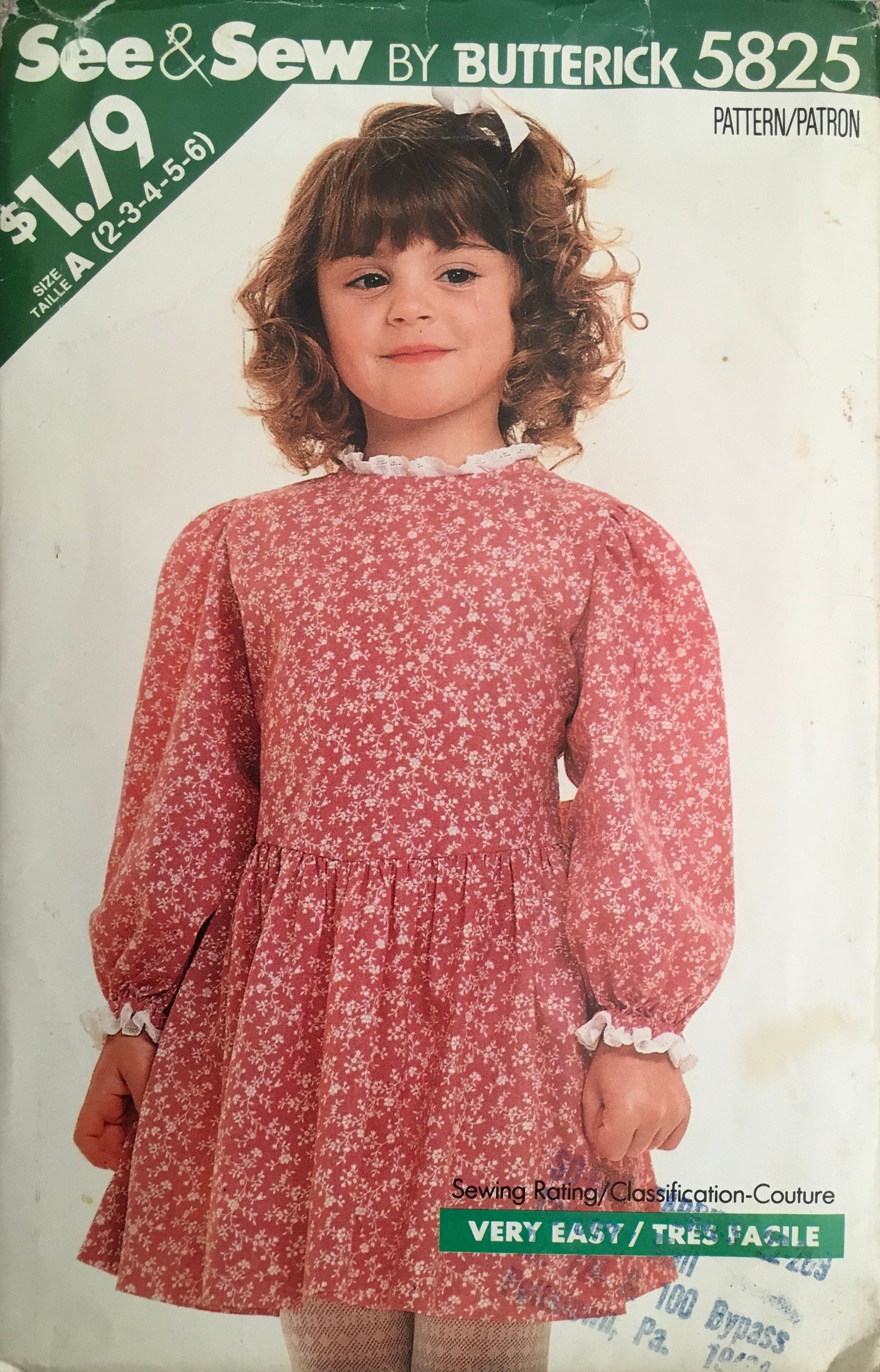 See & Sew 5825 Sewing Pattern (Vintage) CUT