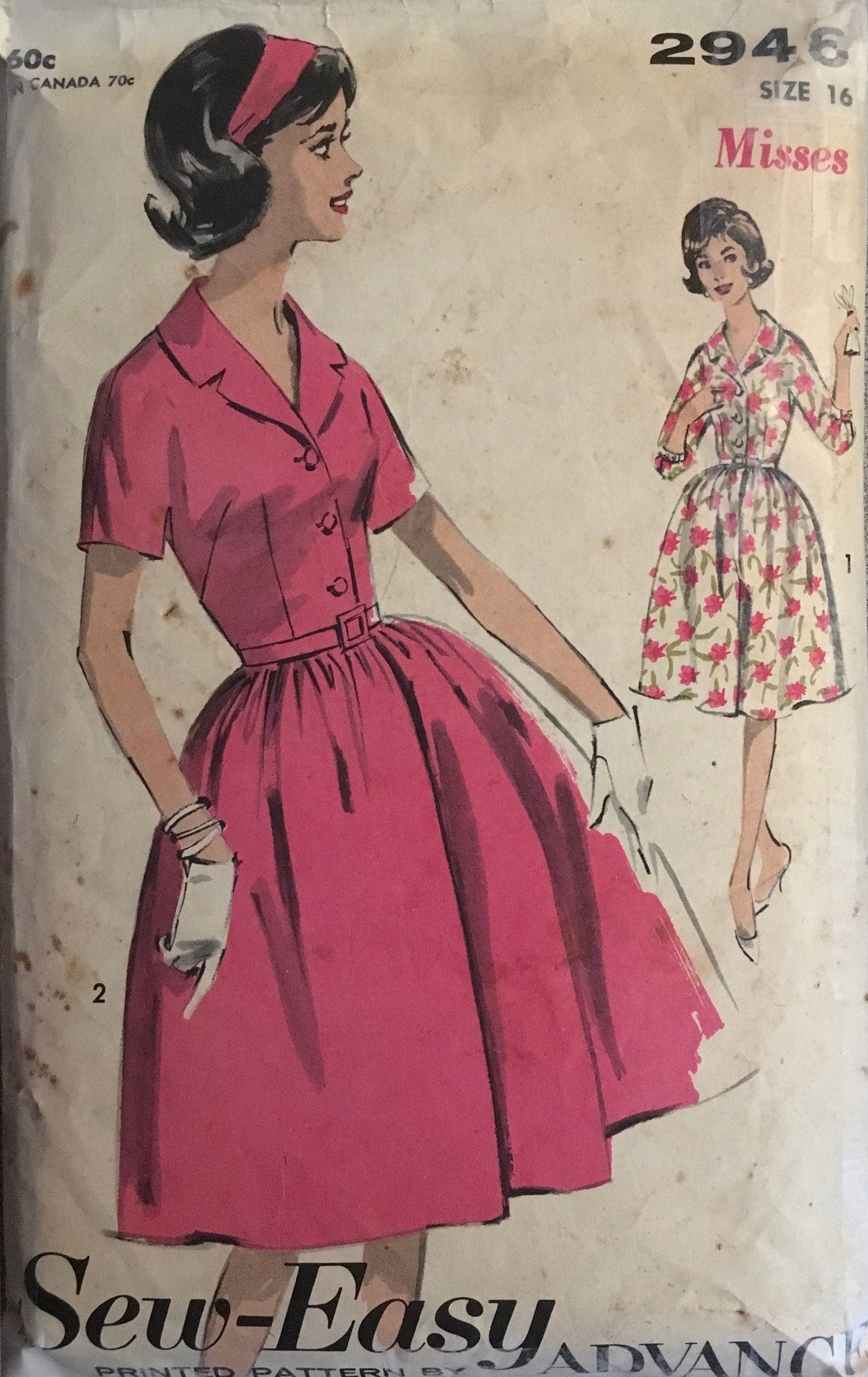Advance 2946 Sewing Pattern (Vintage) CUT