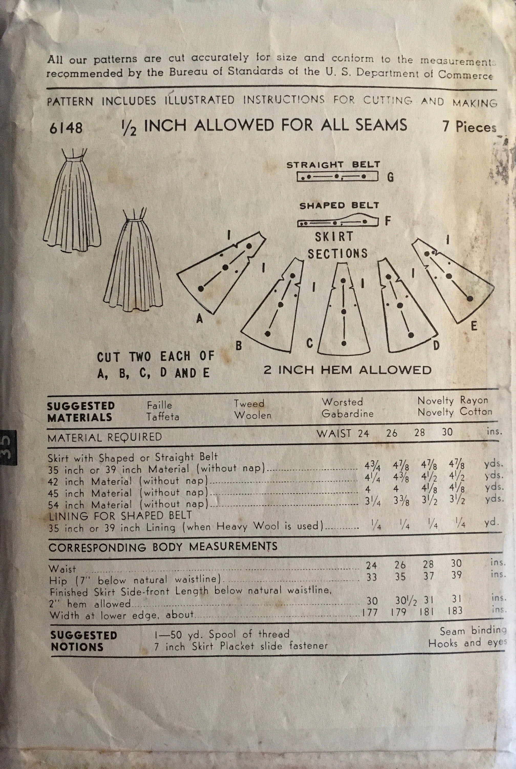 Advance 6148 Sewing Pattern (Vintage) CUT