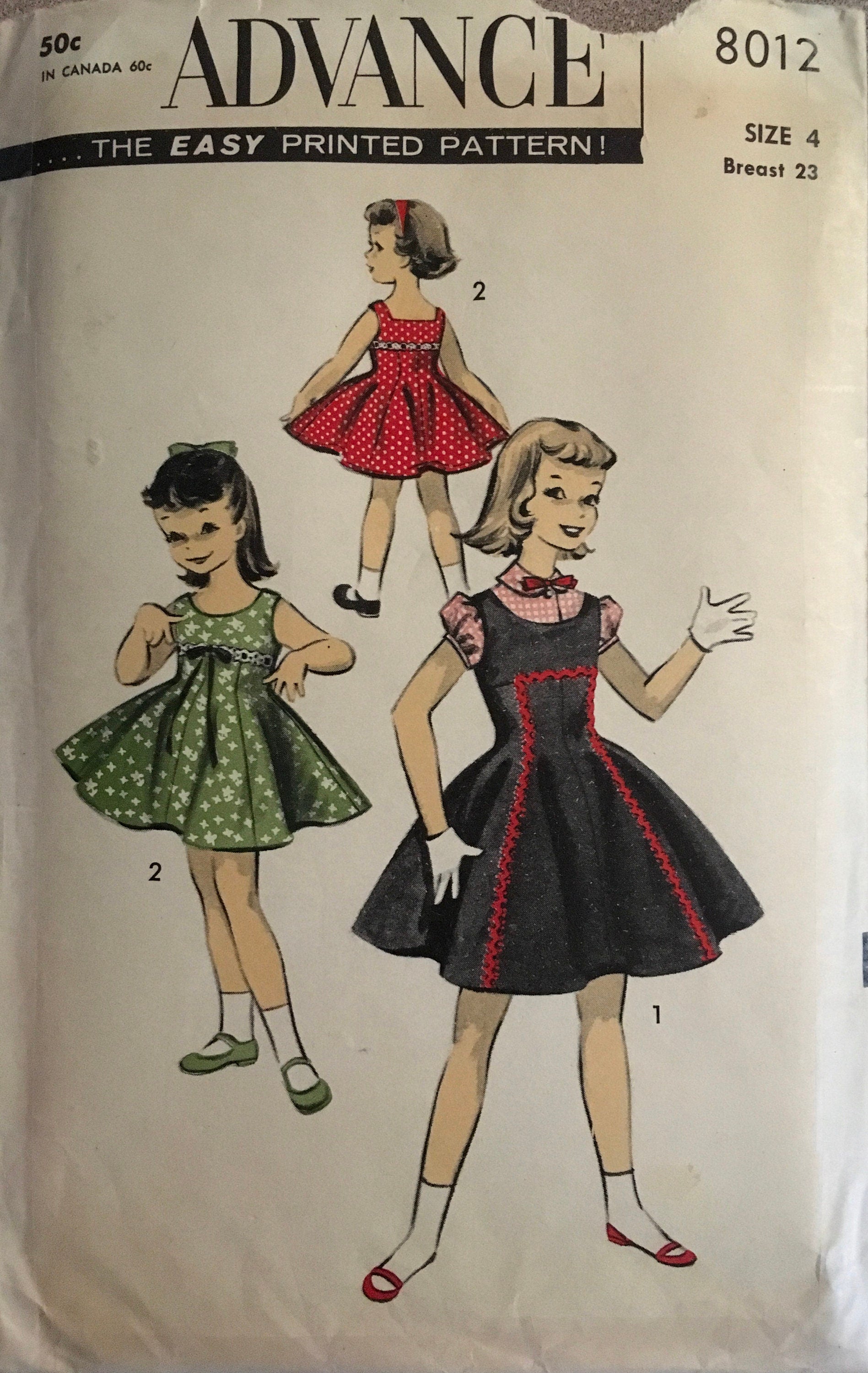 Advance 8012 Sewing Pattern (Vintage) CUT