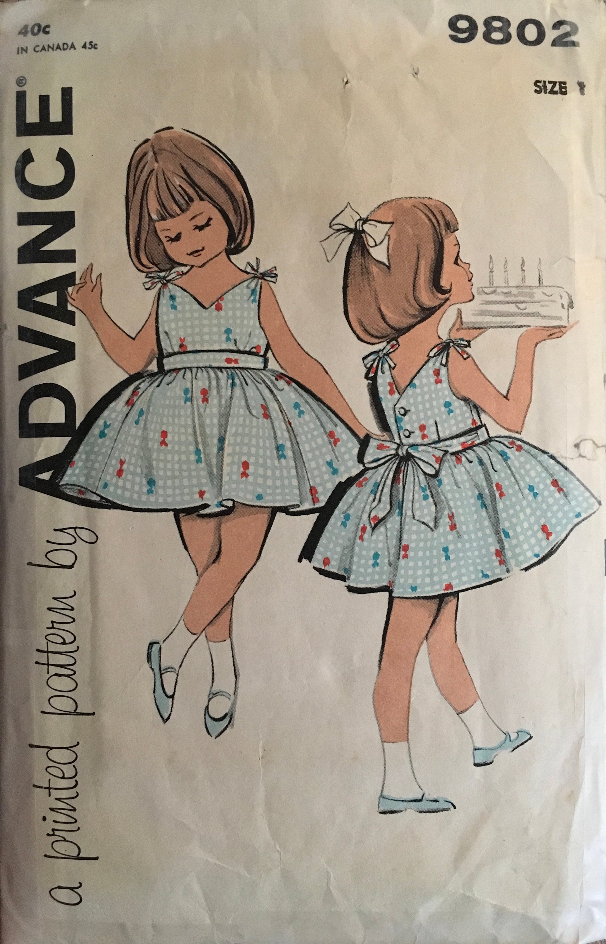 Advance 9802 Sewing Pattern (Vintage) CUT