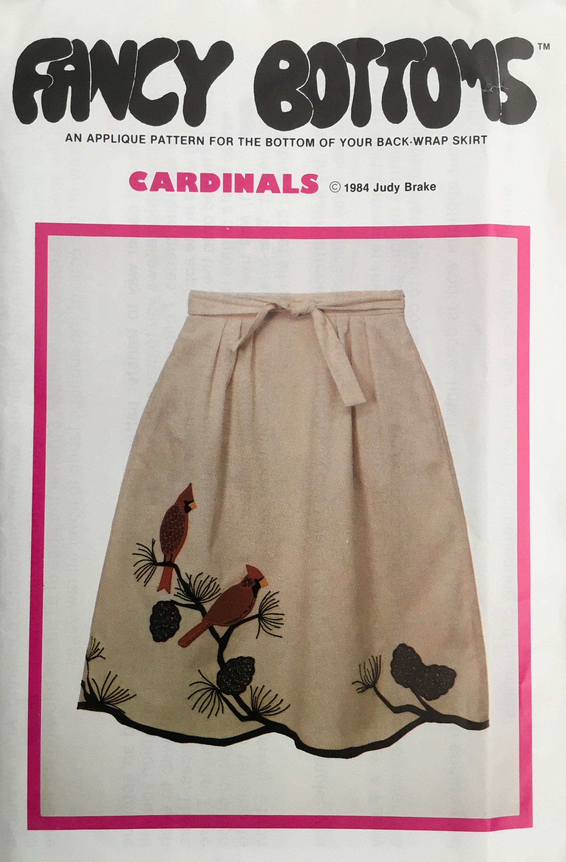Fancy Bottoms Sewing and 2 Appliqué Patterns (Vintage) CUT