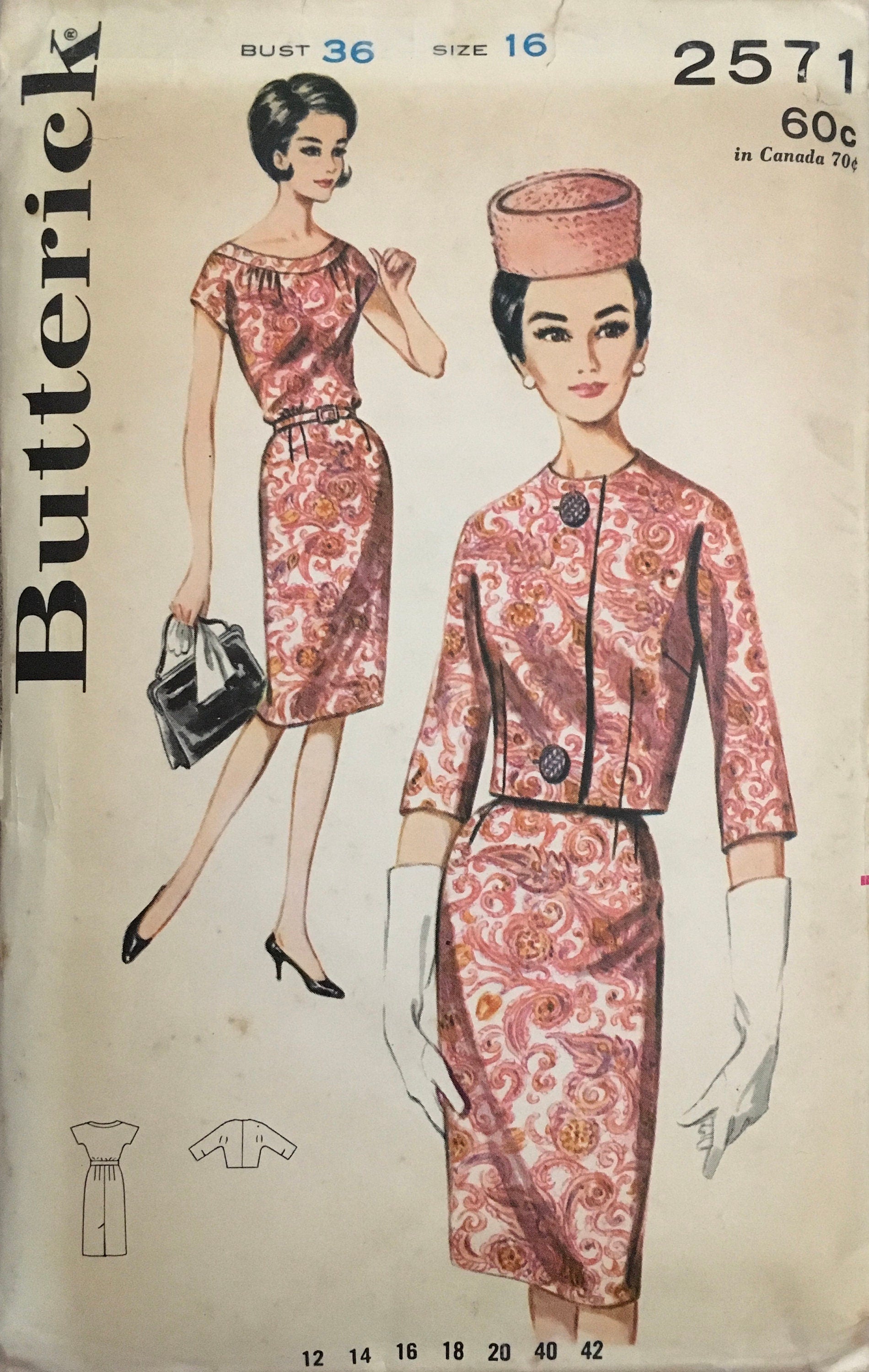 Butterick 2571 Sewing Pattern (Vintage) UNCUT
