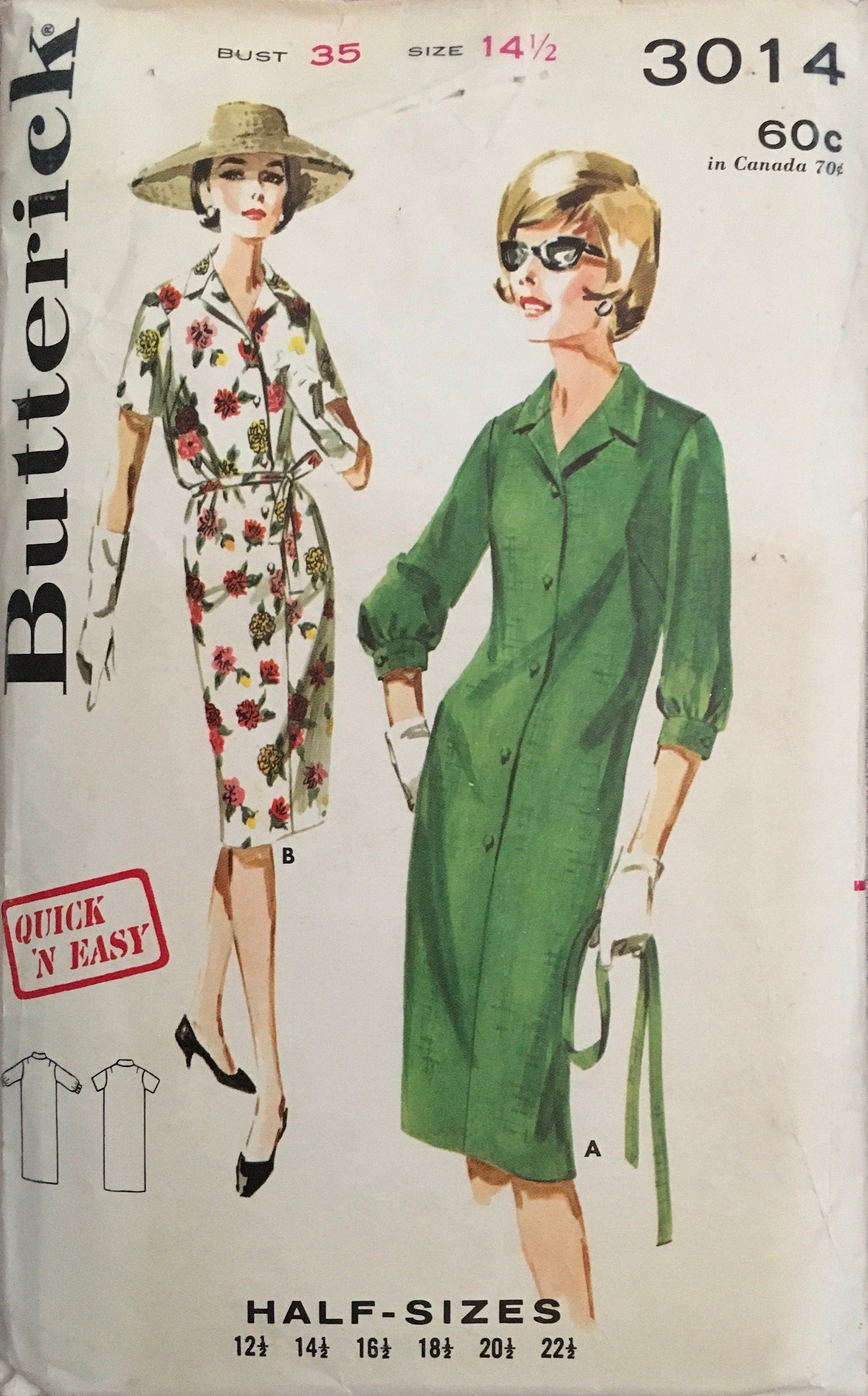 Butterick 3014 Sewing Pattern (Vintage) CUT