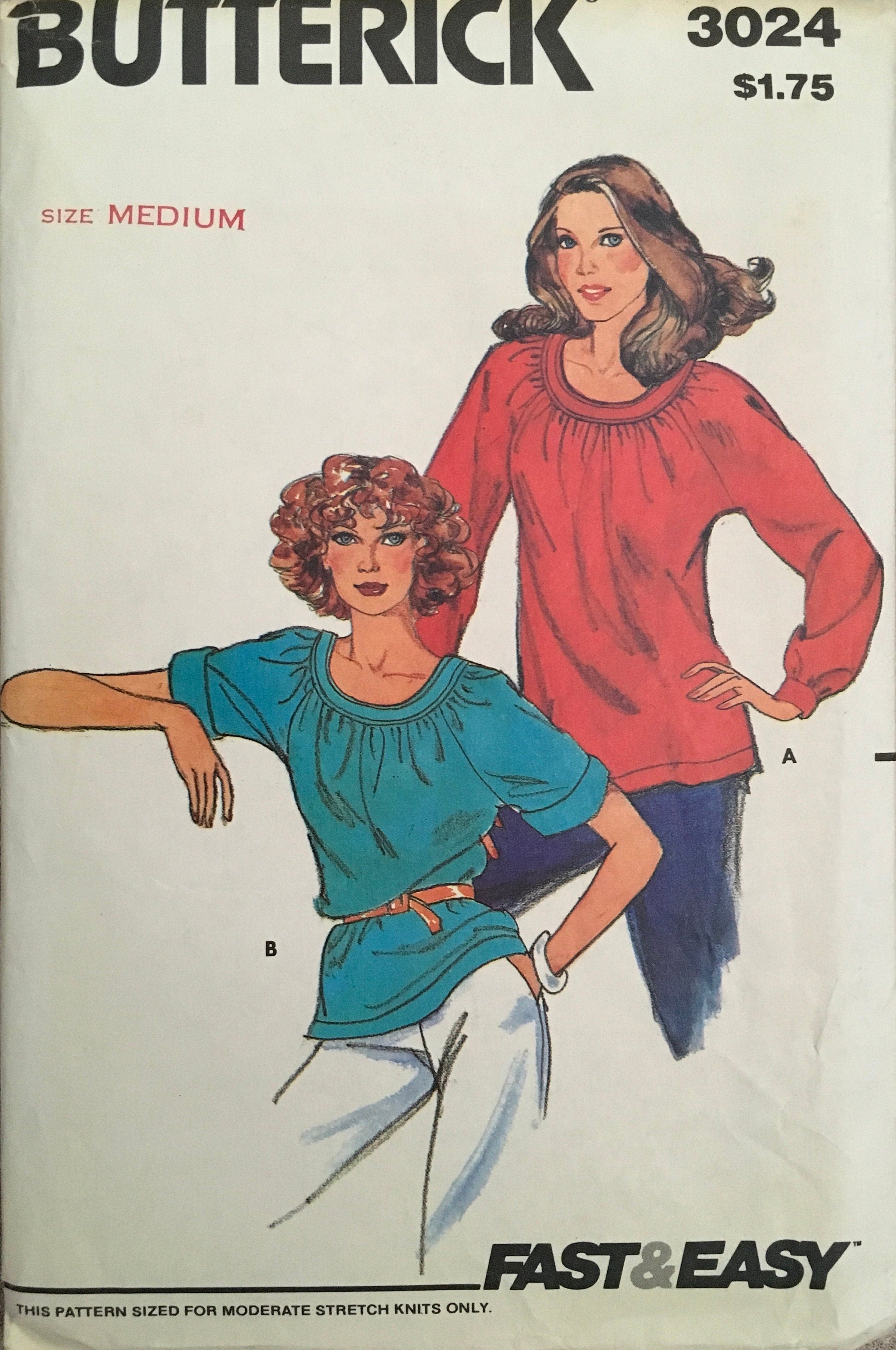 Butterick 3024 Sewing Pattern (Vintage) CUT