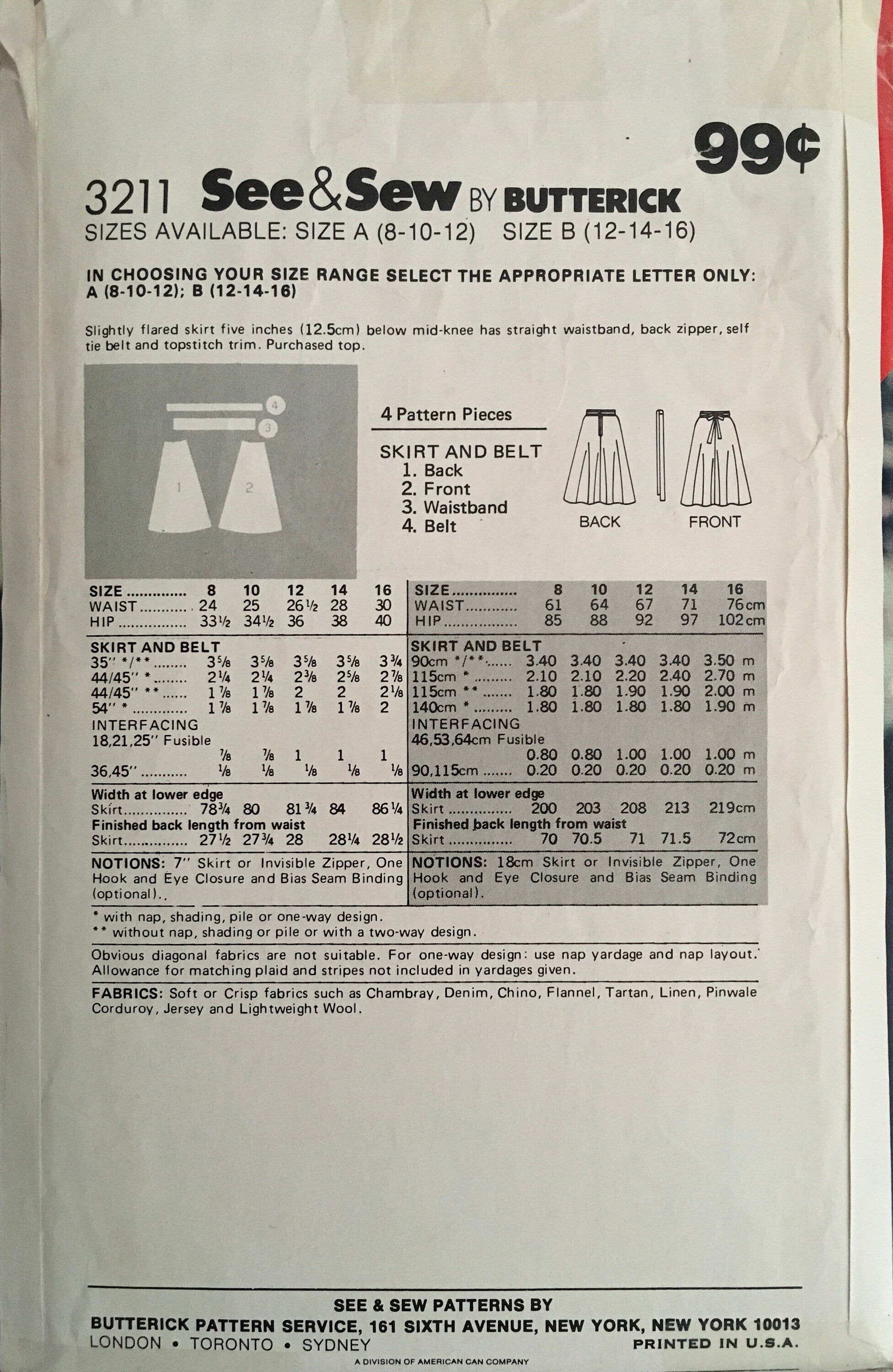 See & Sew 3211 Sewing Pattern (Vintage) CUT