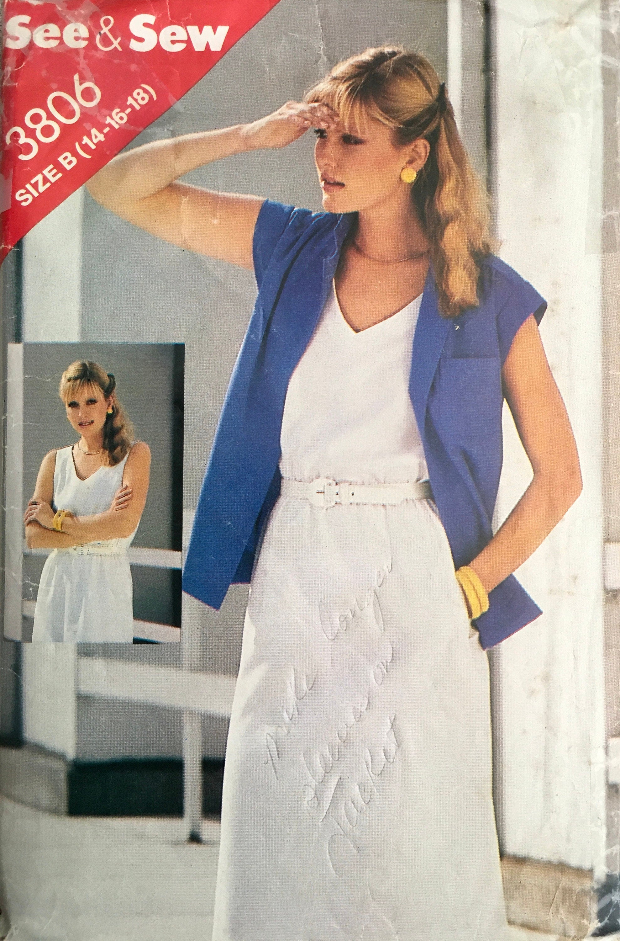 See & Sew 3806 Sewing Pattern (Vintage) CUT