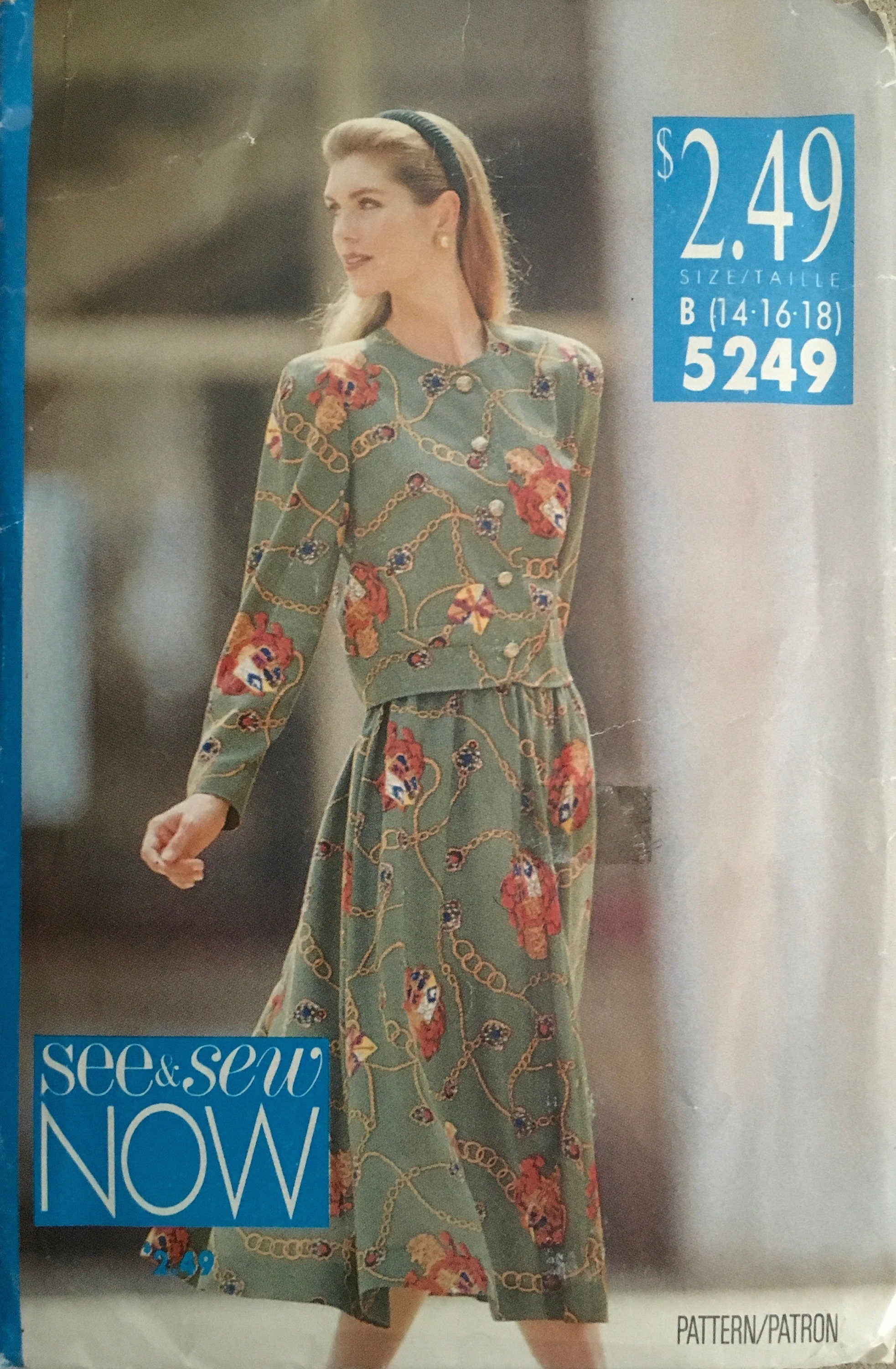 See & Sew 5249 Sewing Pattern (Vintage) UNCUT/CUT
