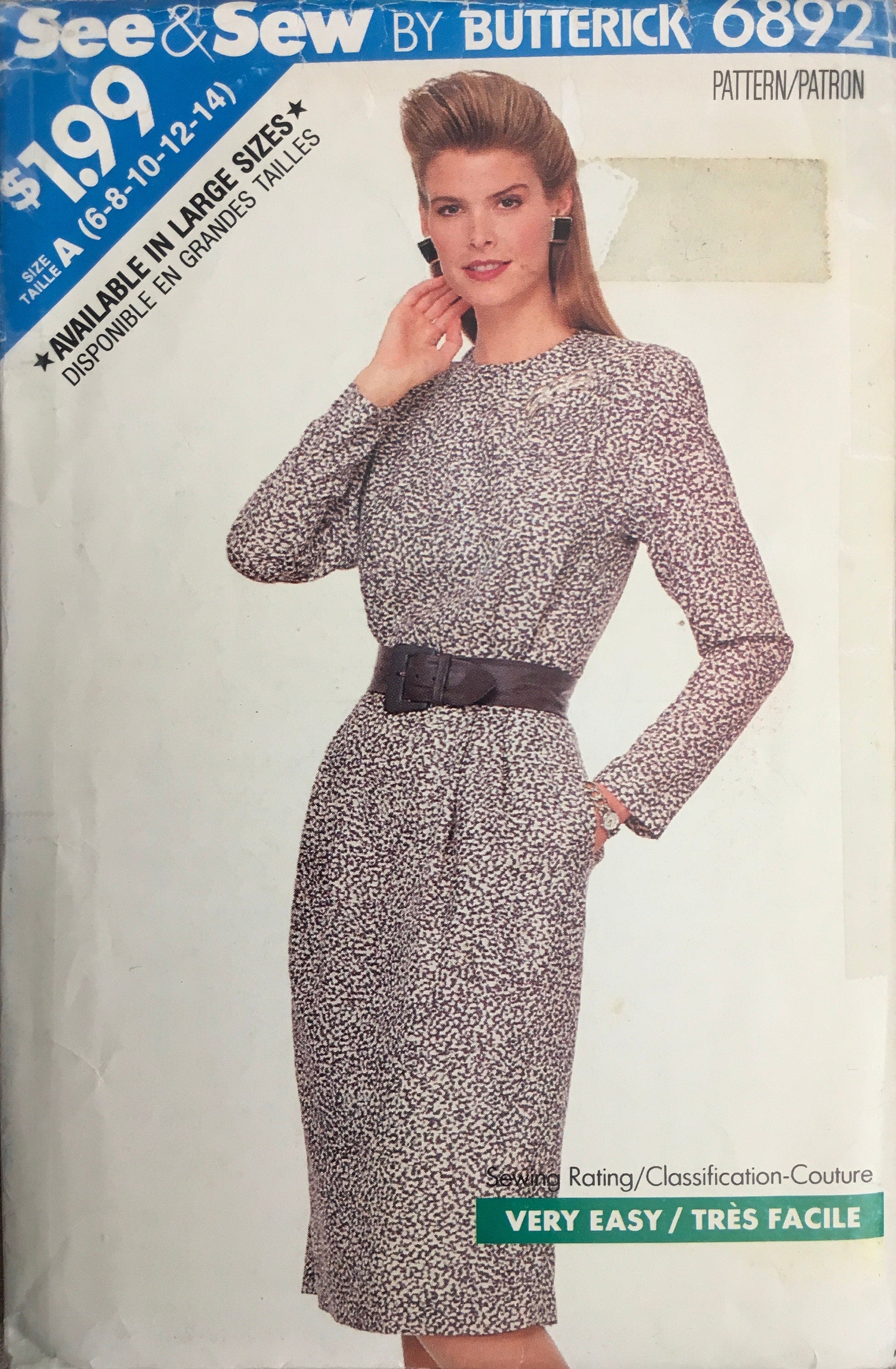 See & Sew 6892 Sewing Pattern (Vintage) CUT