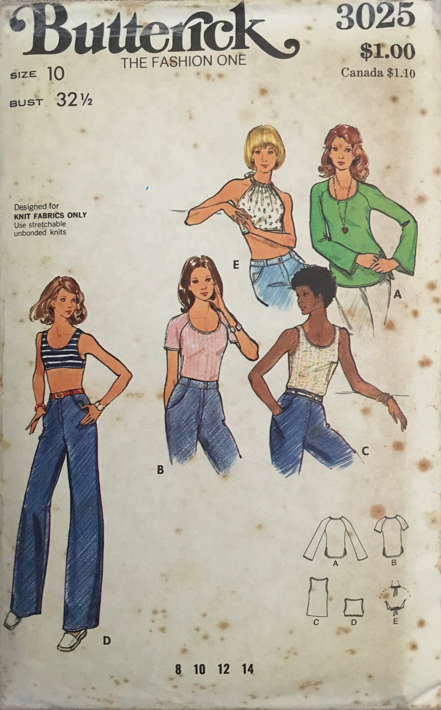 Butterick 3025 Sewing Pattern (Vintage) CUT