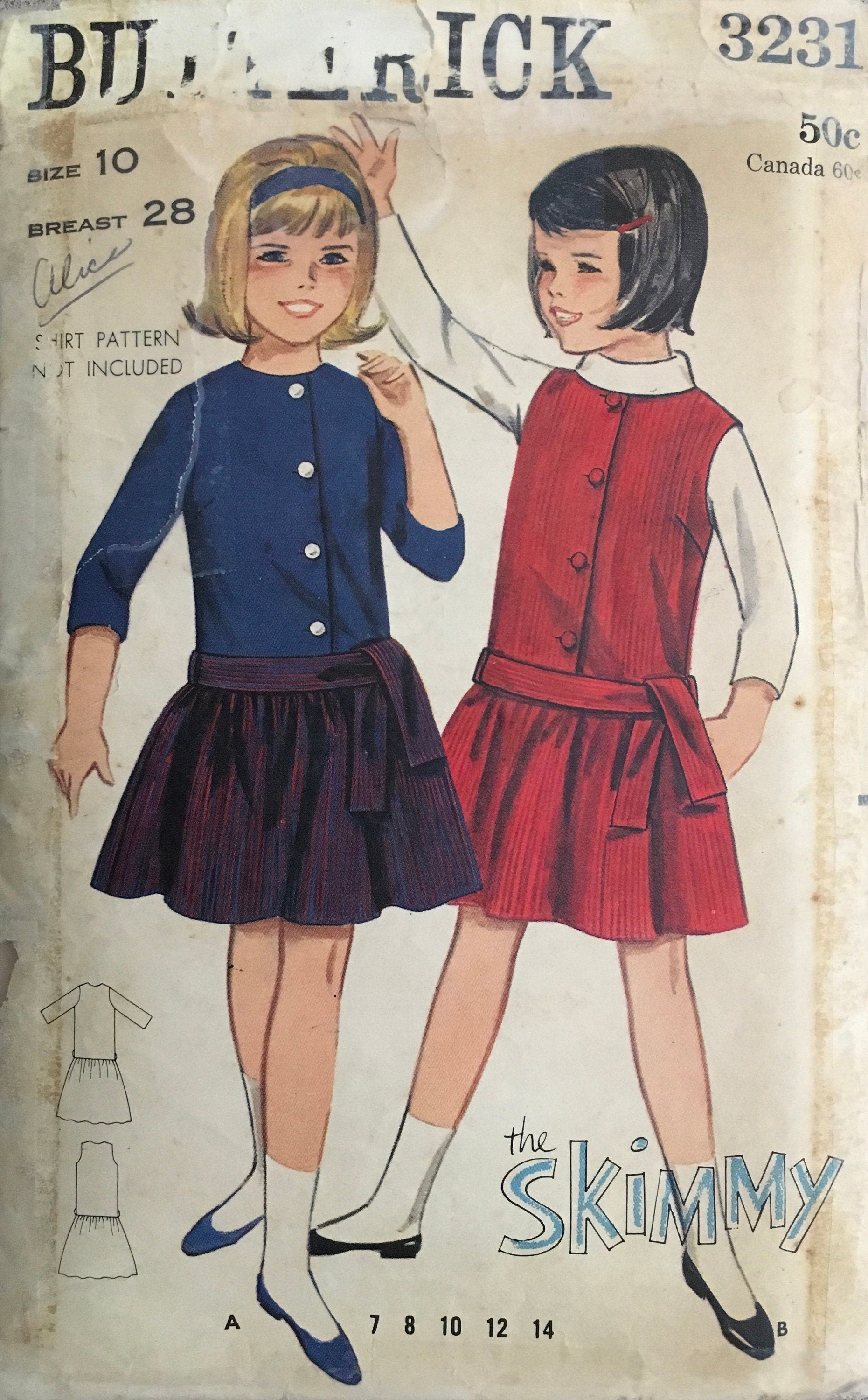 Butterick 3231 ewing Pattern (Vintage) CUT
