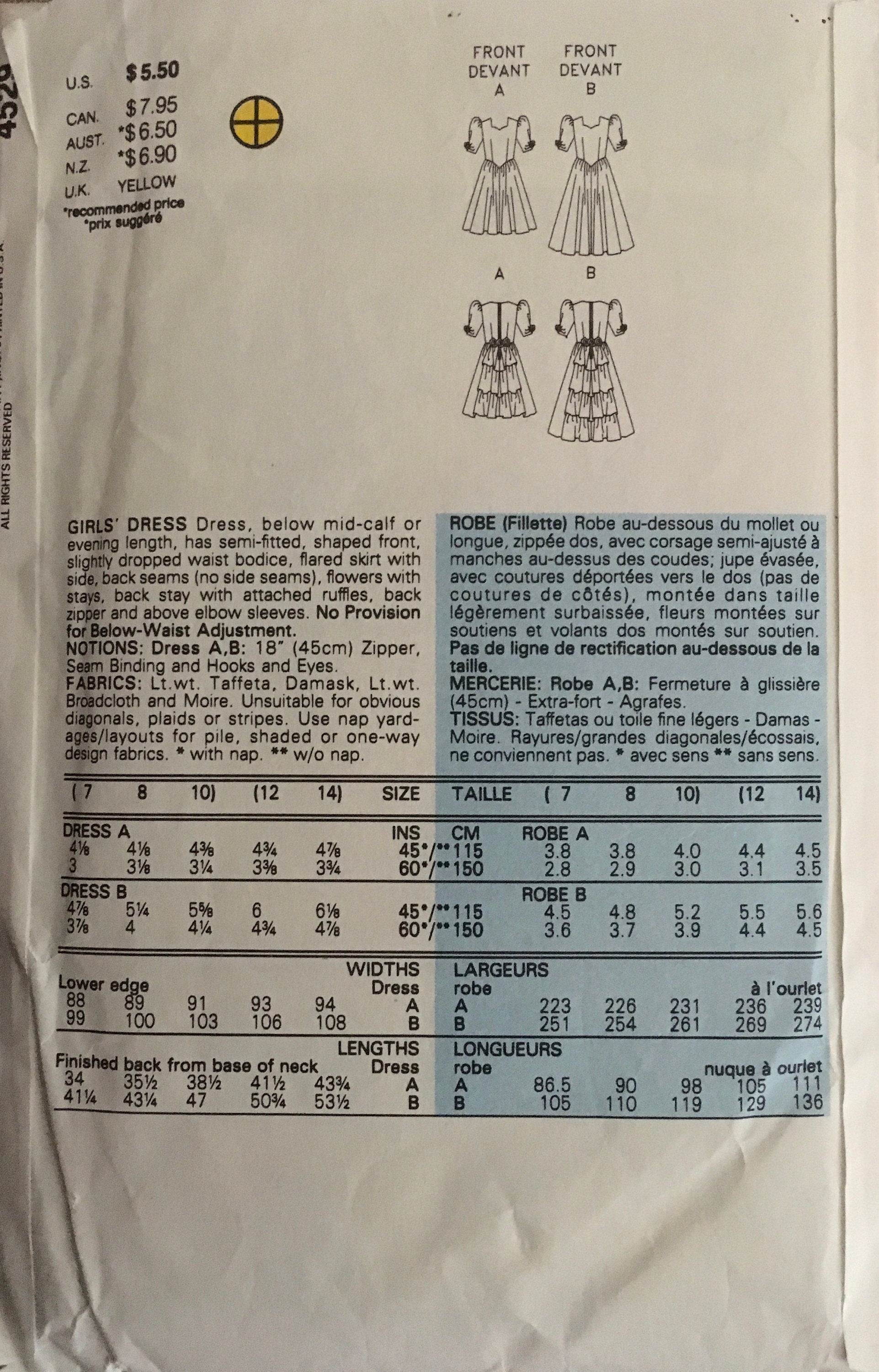 Butterick 4529 Sewing Pattern (Vintage) CUT