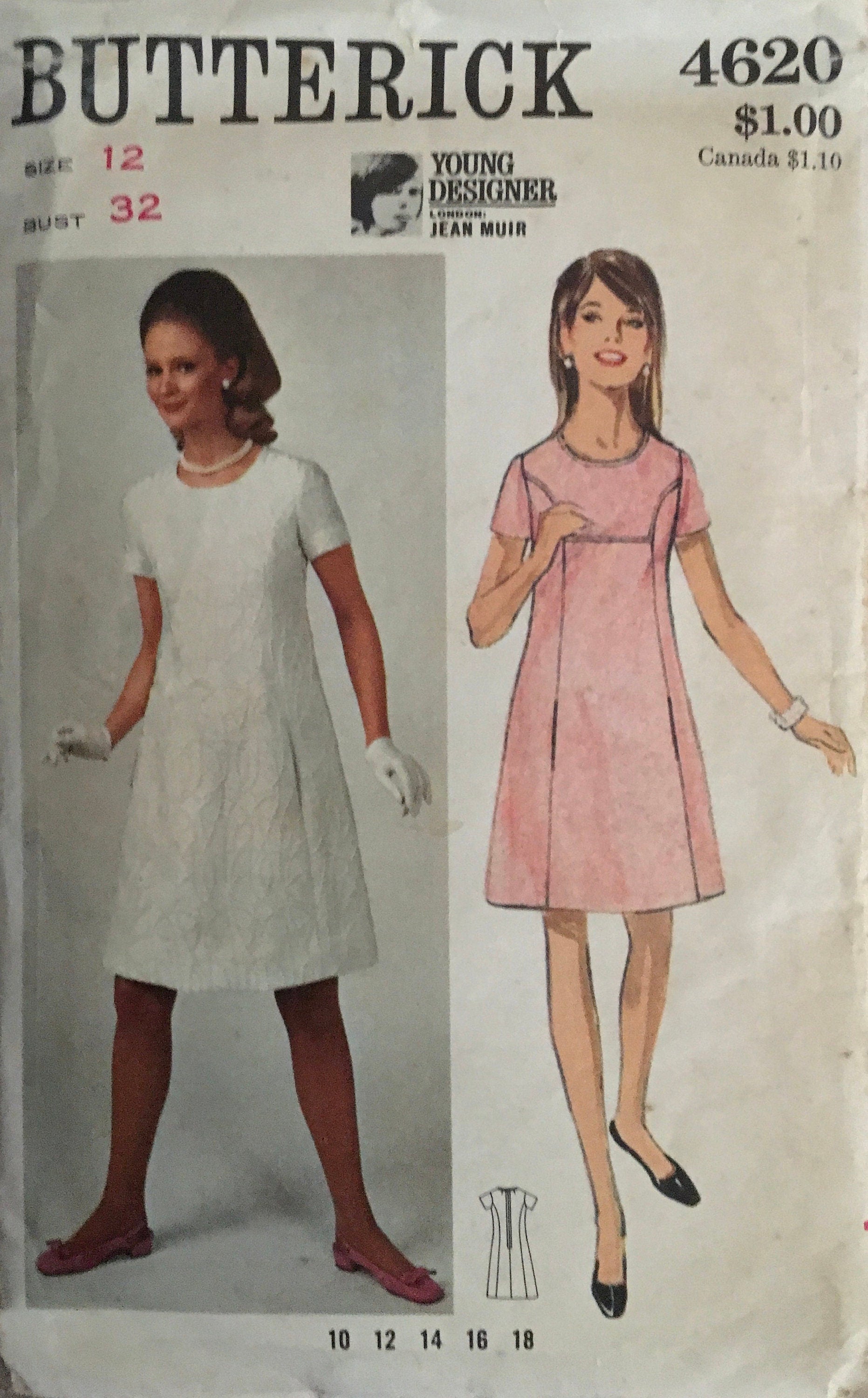 Butterick 4620 Sewing Pattern (Vintage) CUT