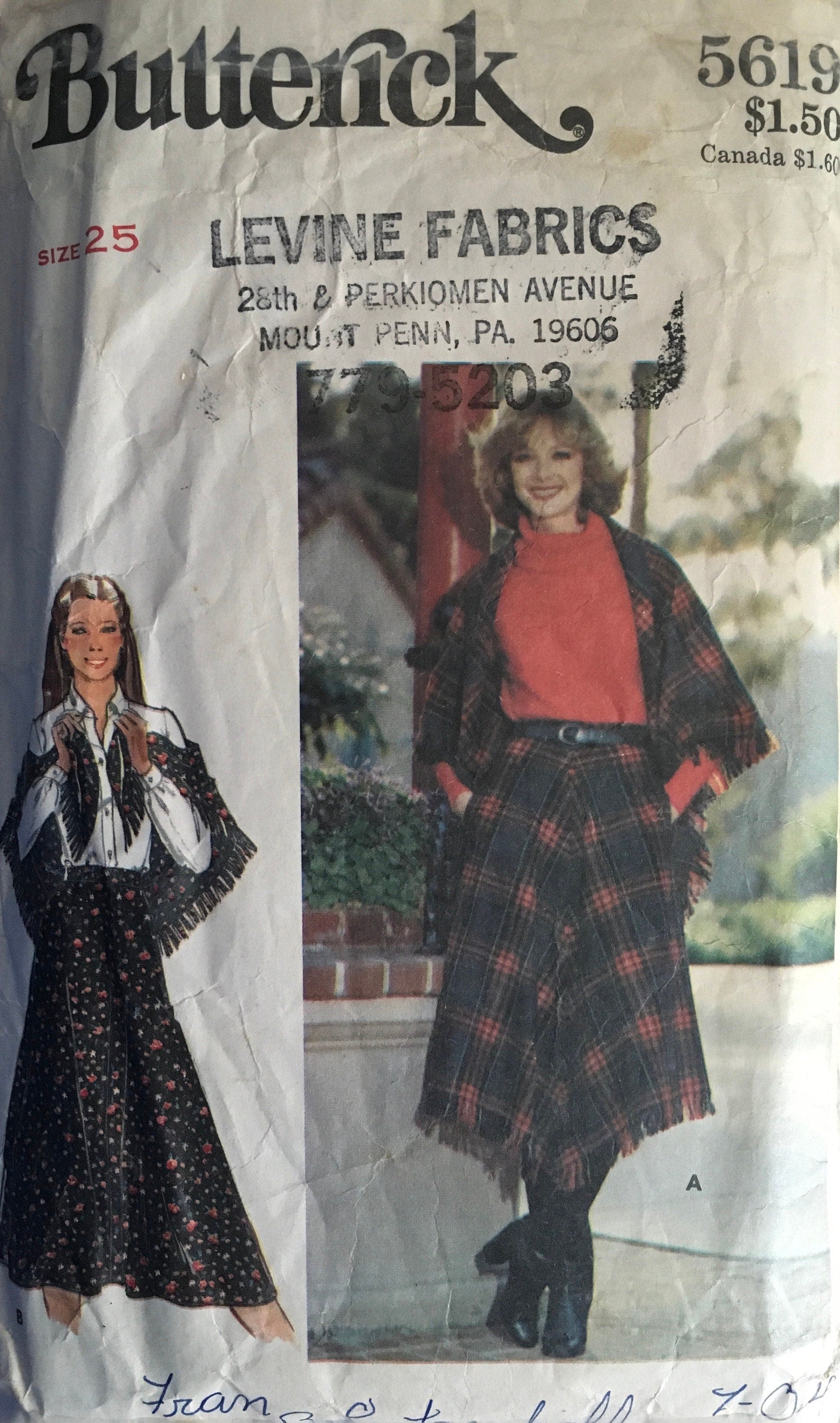 Butterick 5619 Sewing Pattern (Vintage) CUT