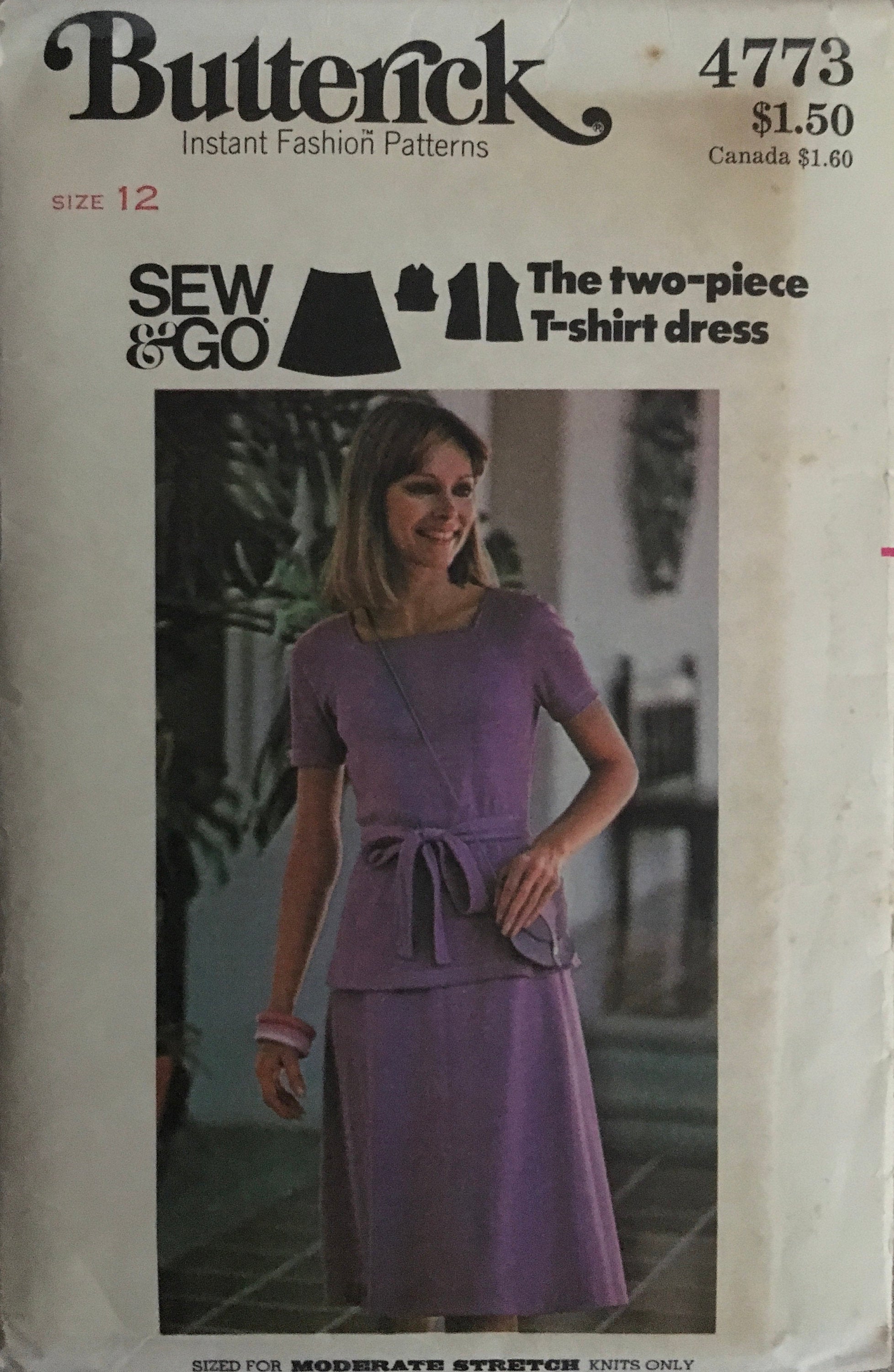 Butterick 4773 Sewing Pattern (Vintage) CUT