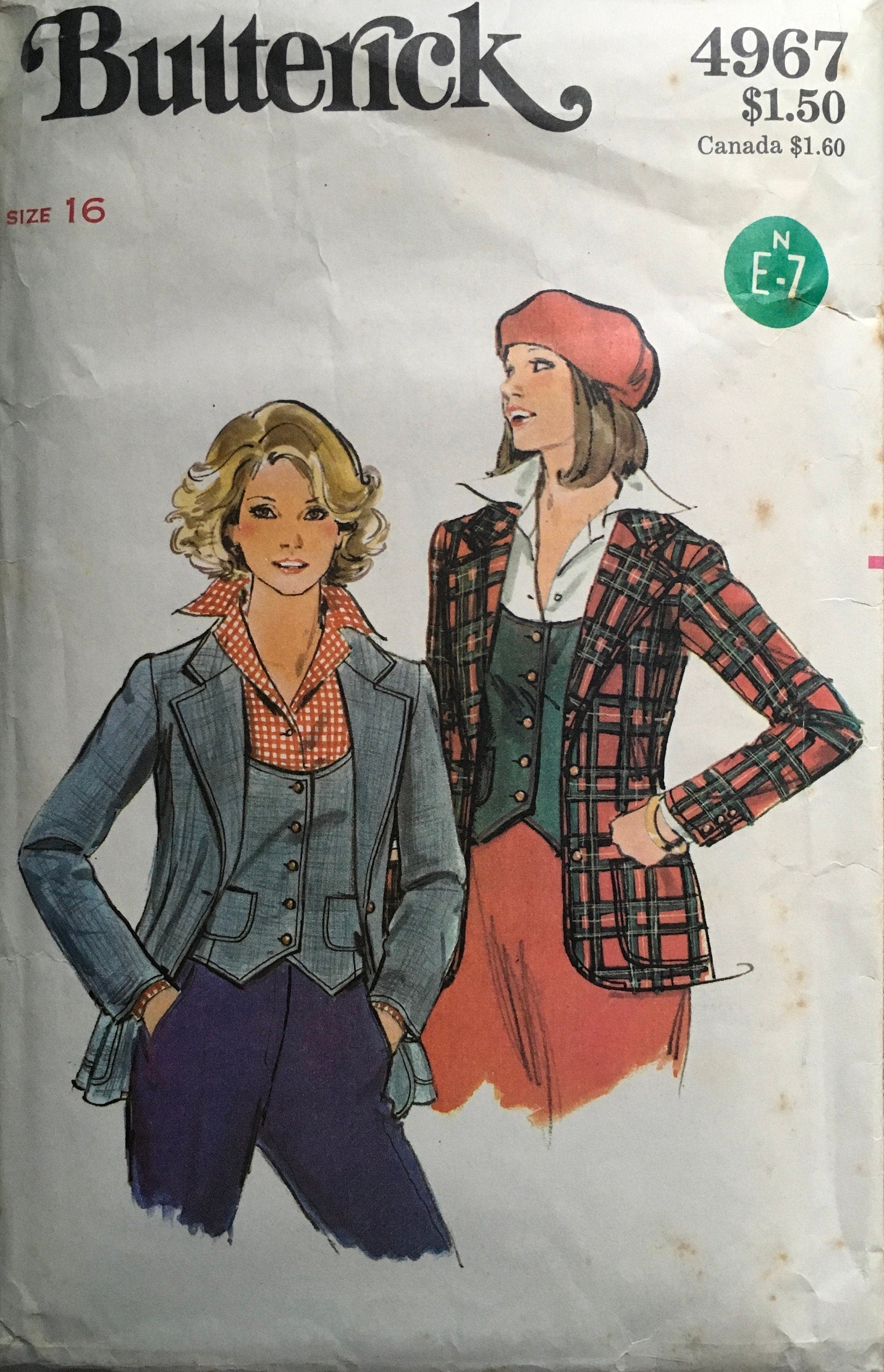 Butterick 4967 Sewing Pattern (Vintage) CUT