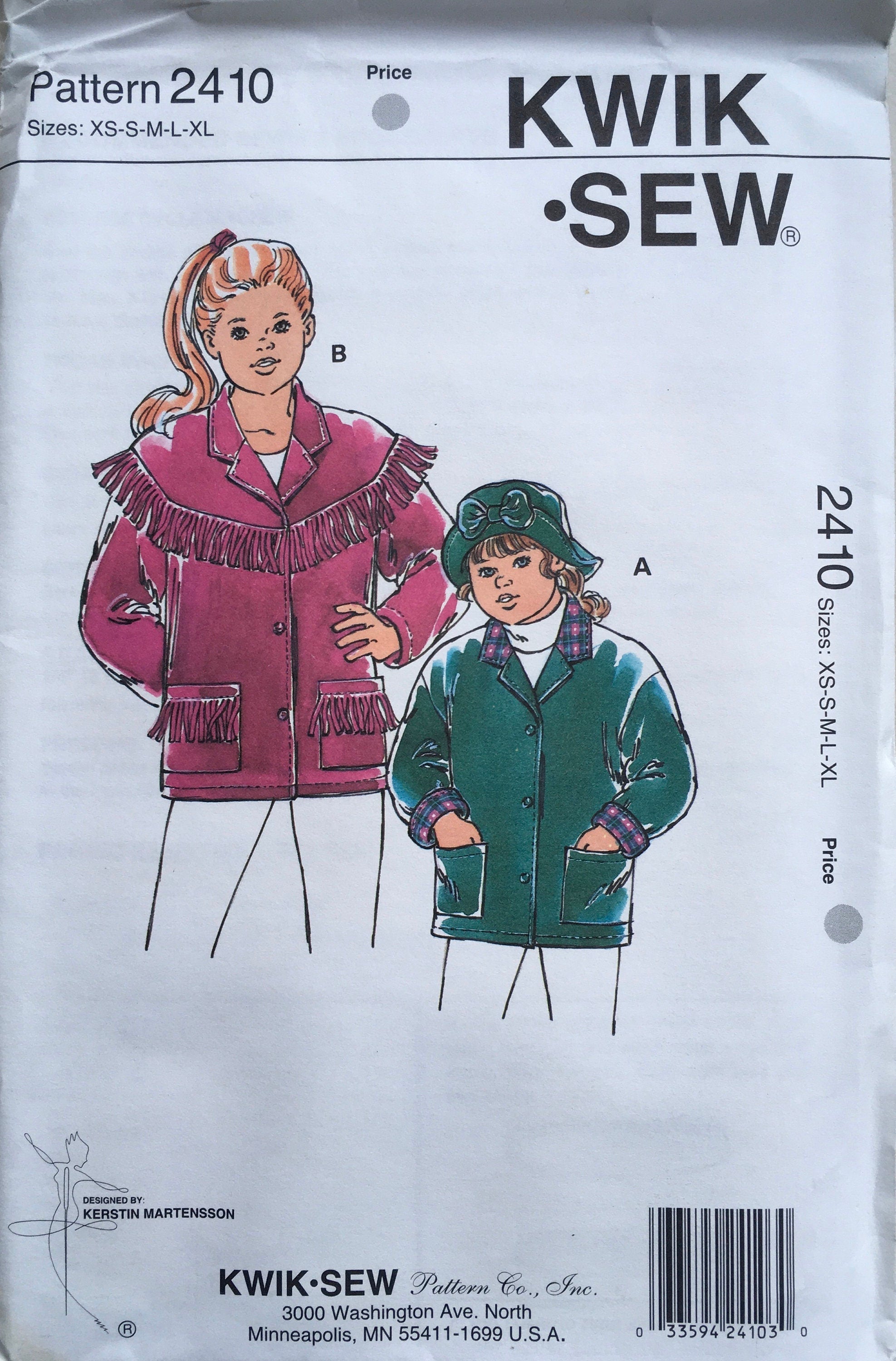 Kwik Sew 2410 Sewing Pattern (Vintage) UNCUT