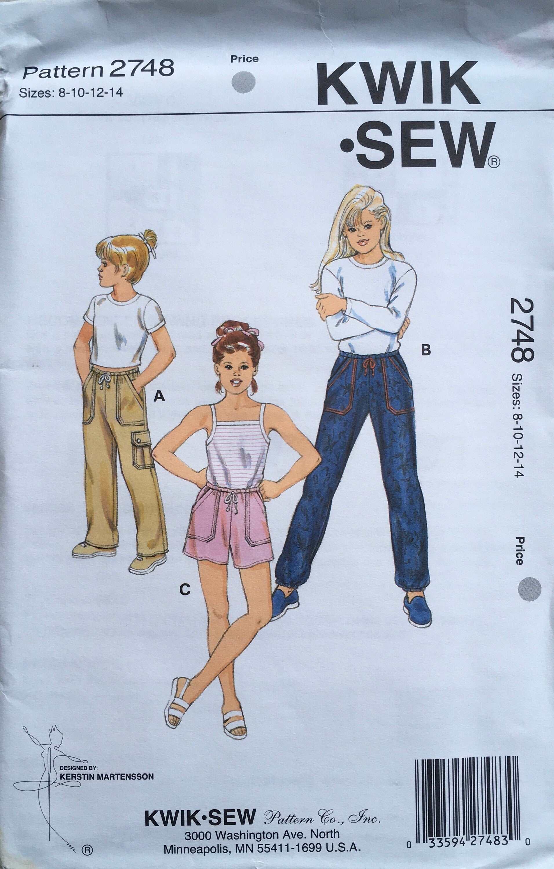 Kwik Sew 2748 Sewing Pattern (Vintage) UNCUT