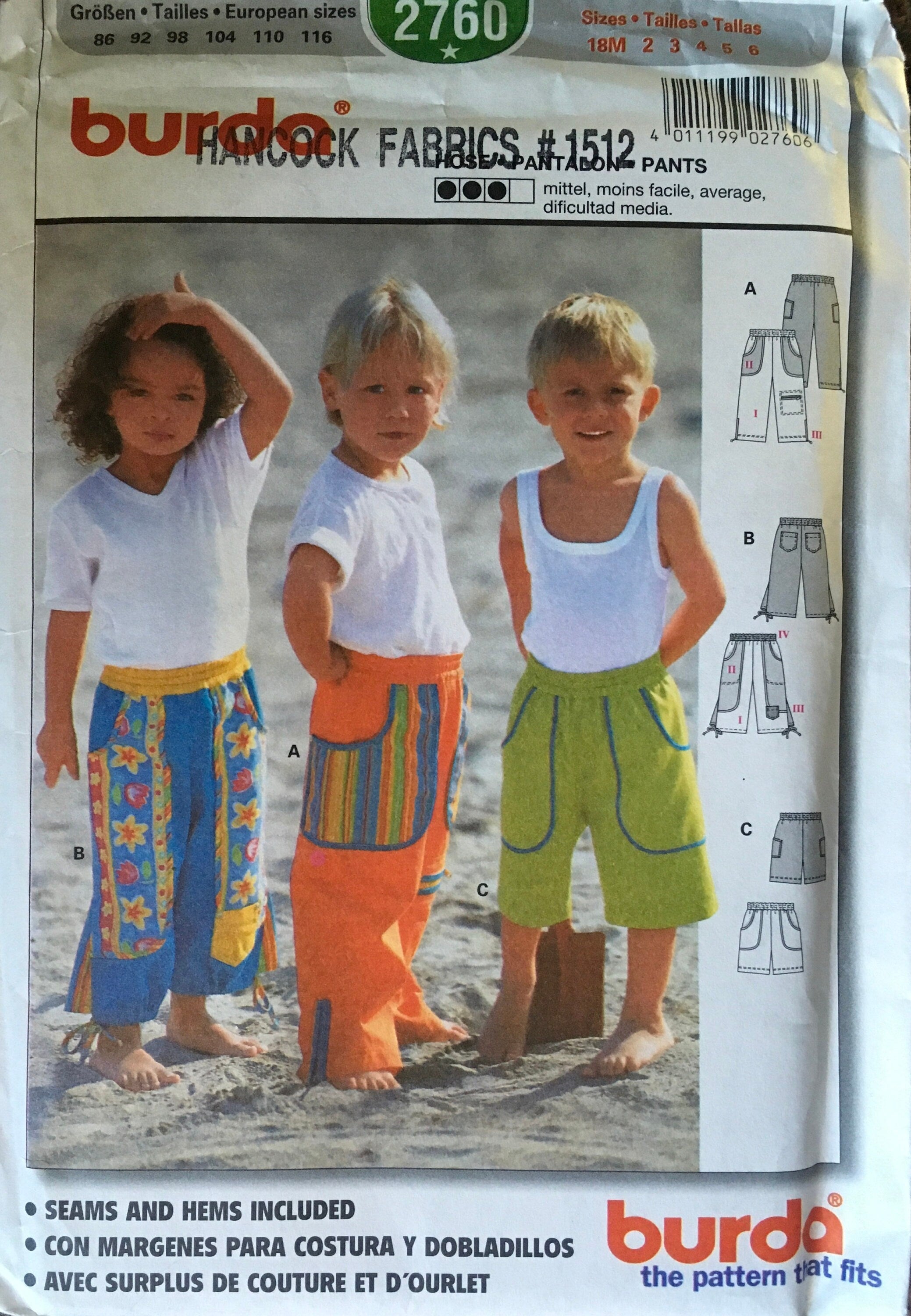 Burda 2760 Sewing Pattern (Vintage) UNCUT