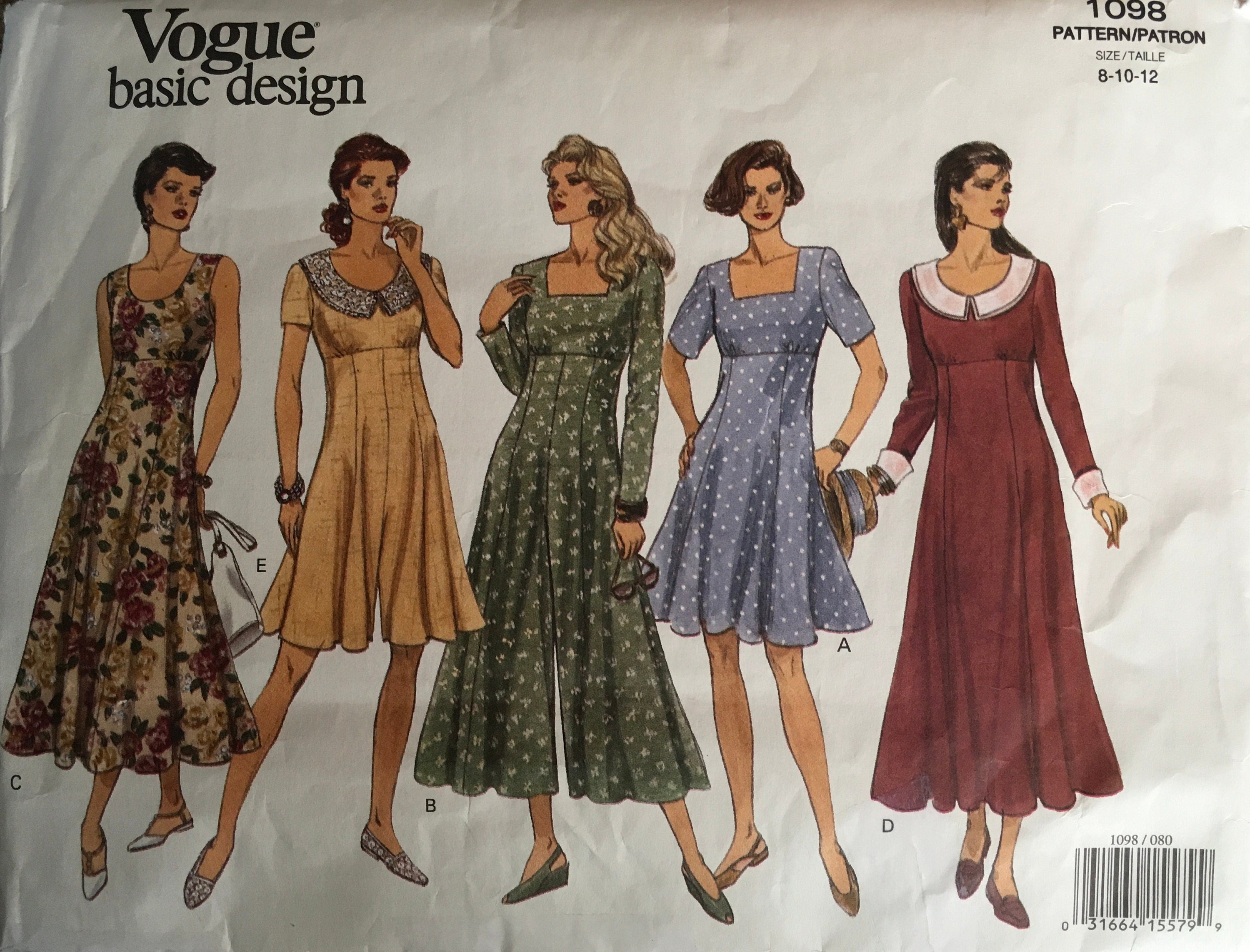 Vogue 1098 Sewing Pattern (Vintage) CUT