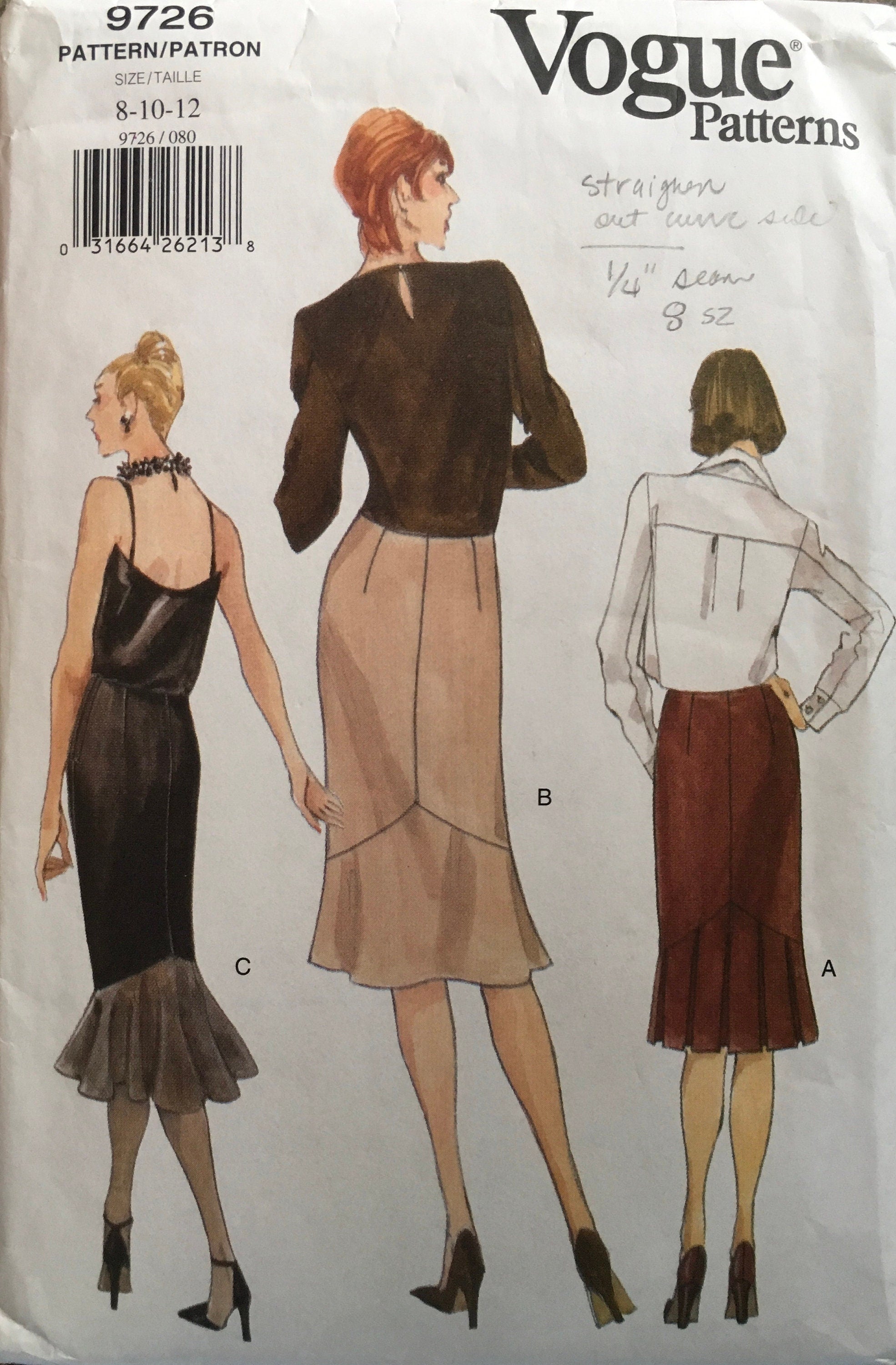 Vogue 9726 Sewing Pattern (Vintage) UNCUT