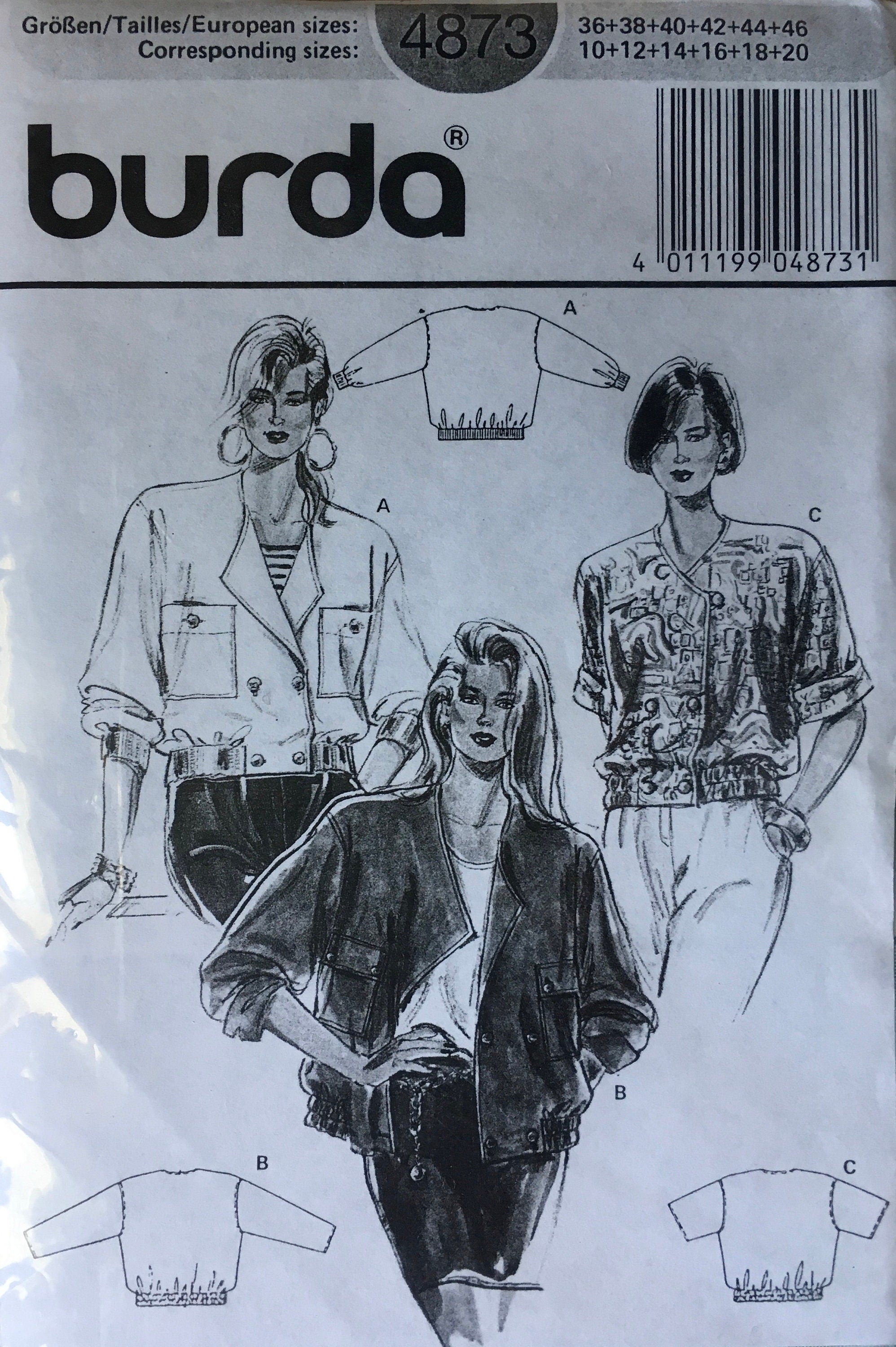 Burda 4873 Sewing Pattern (Vintage) UNCUT