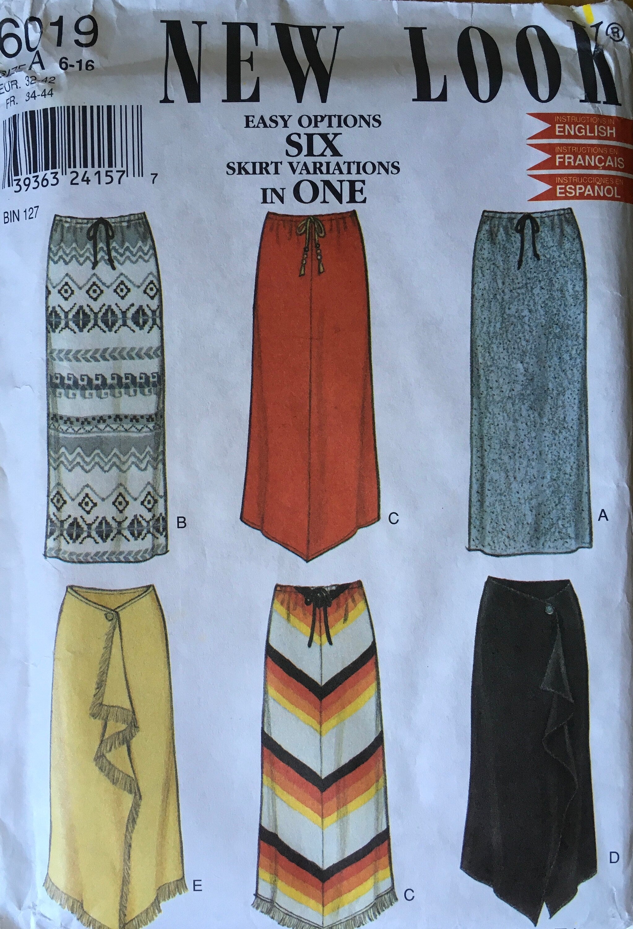 New Look 6019 Sewing Pattern (Vintage) UNCUT