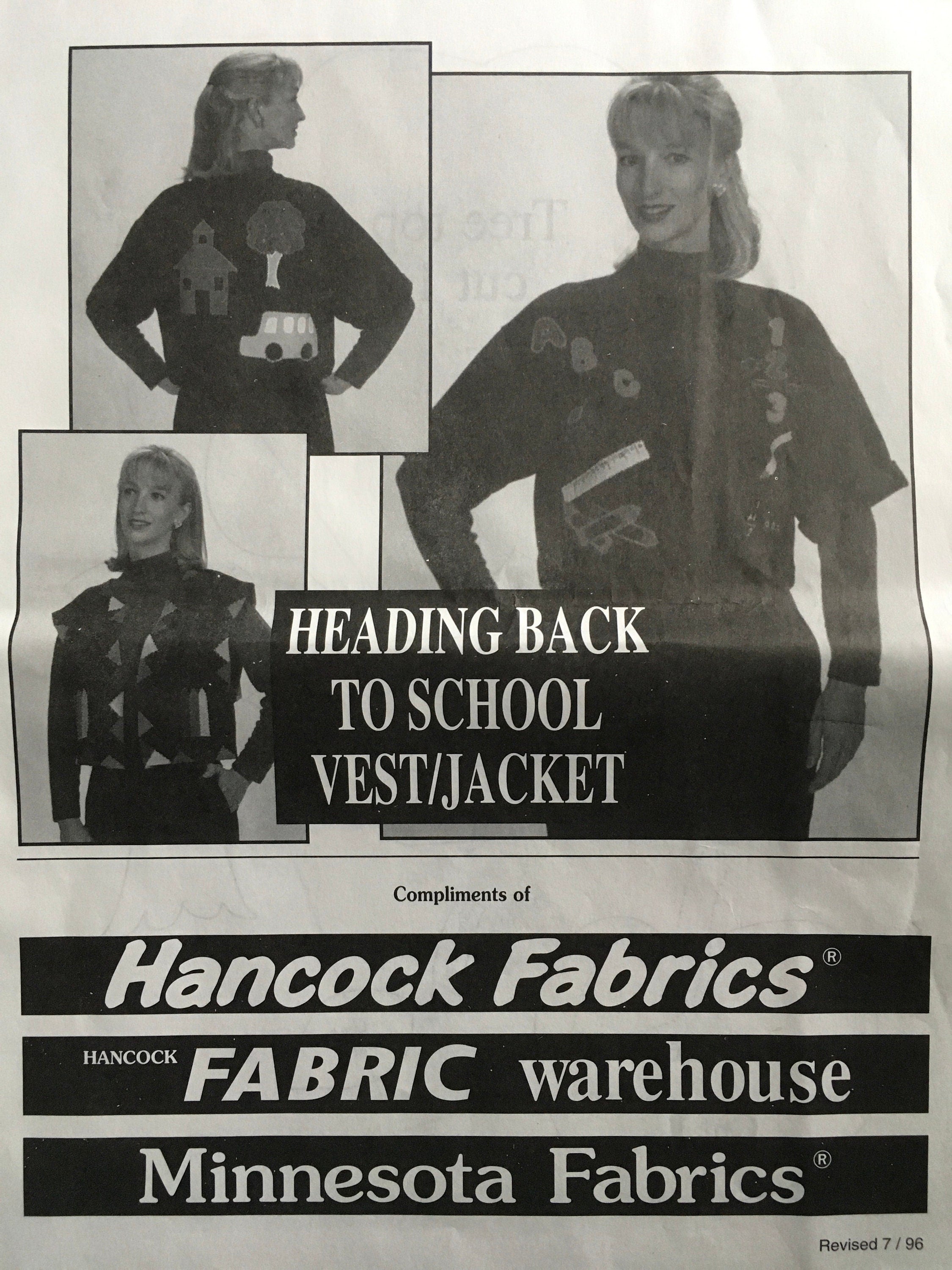 Hancock Fabrics Appliqué Pattern (Vintage) UNCUT