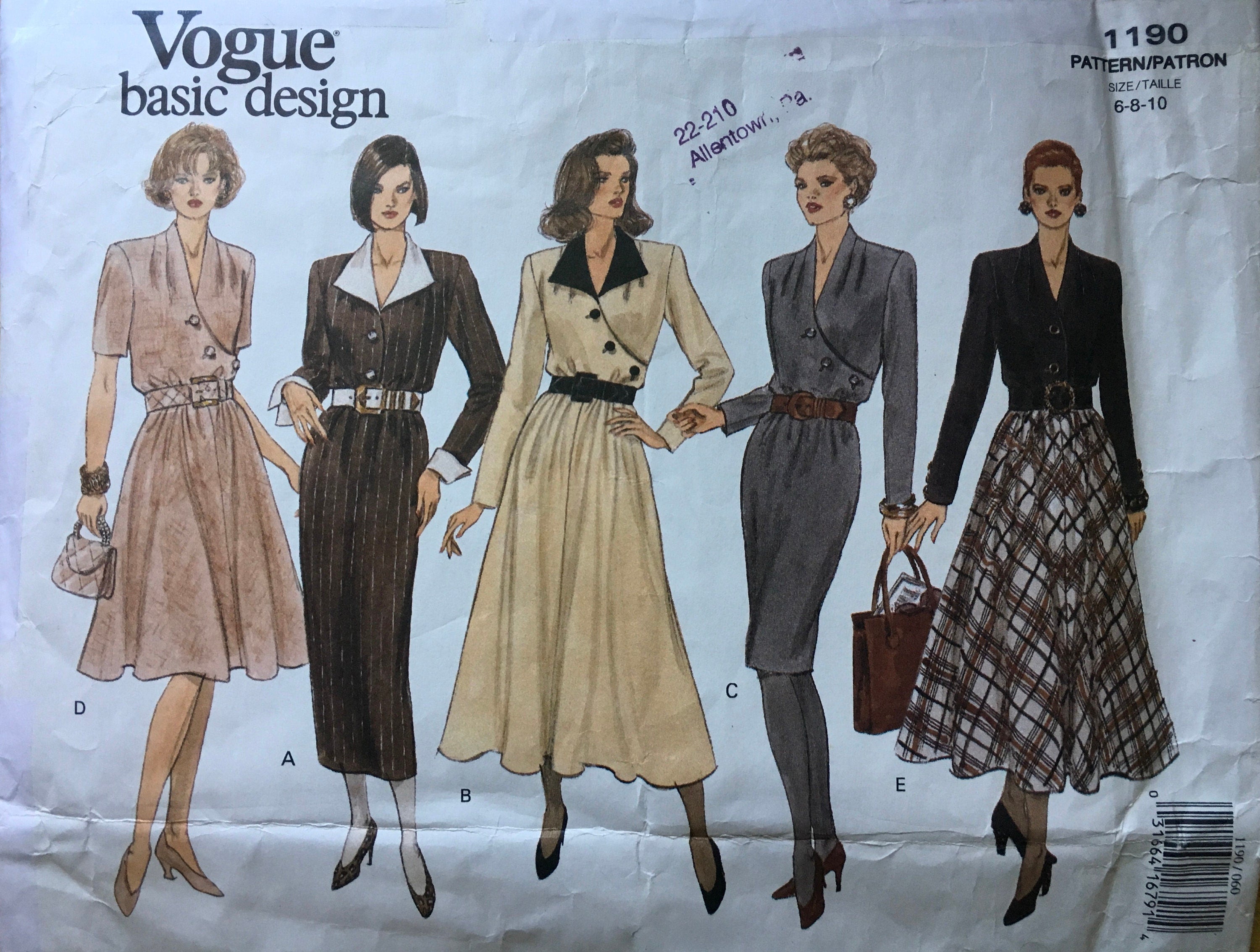 Vogue 1190 Sewing Pattern (Vintage) UNCUT
