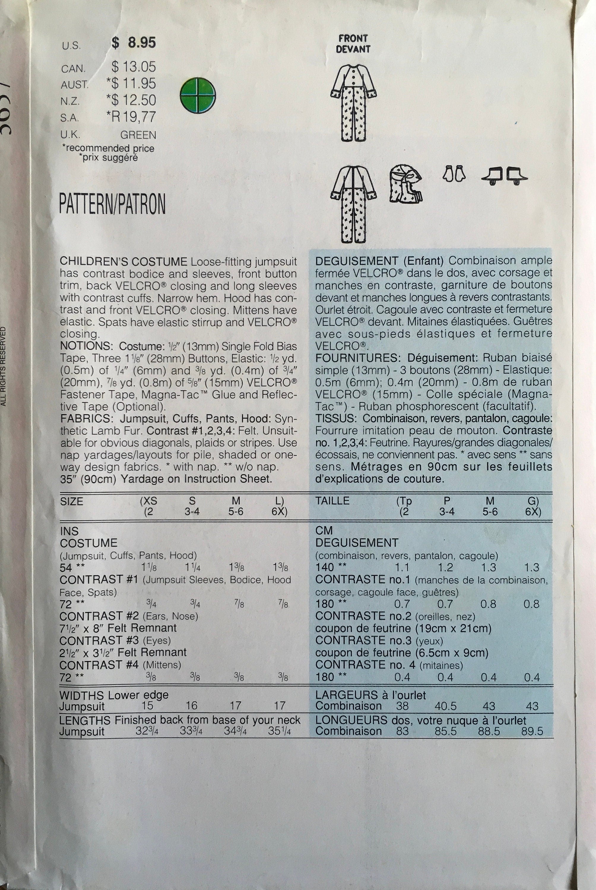 Butterick 3657 Sewing Pattern (Vintage) UNCUT