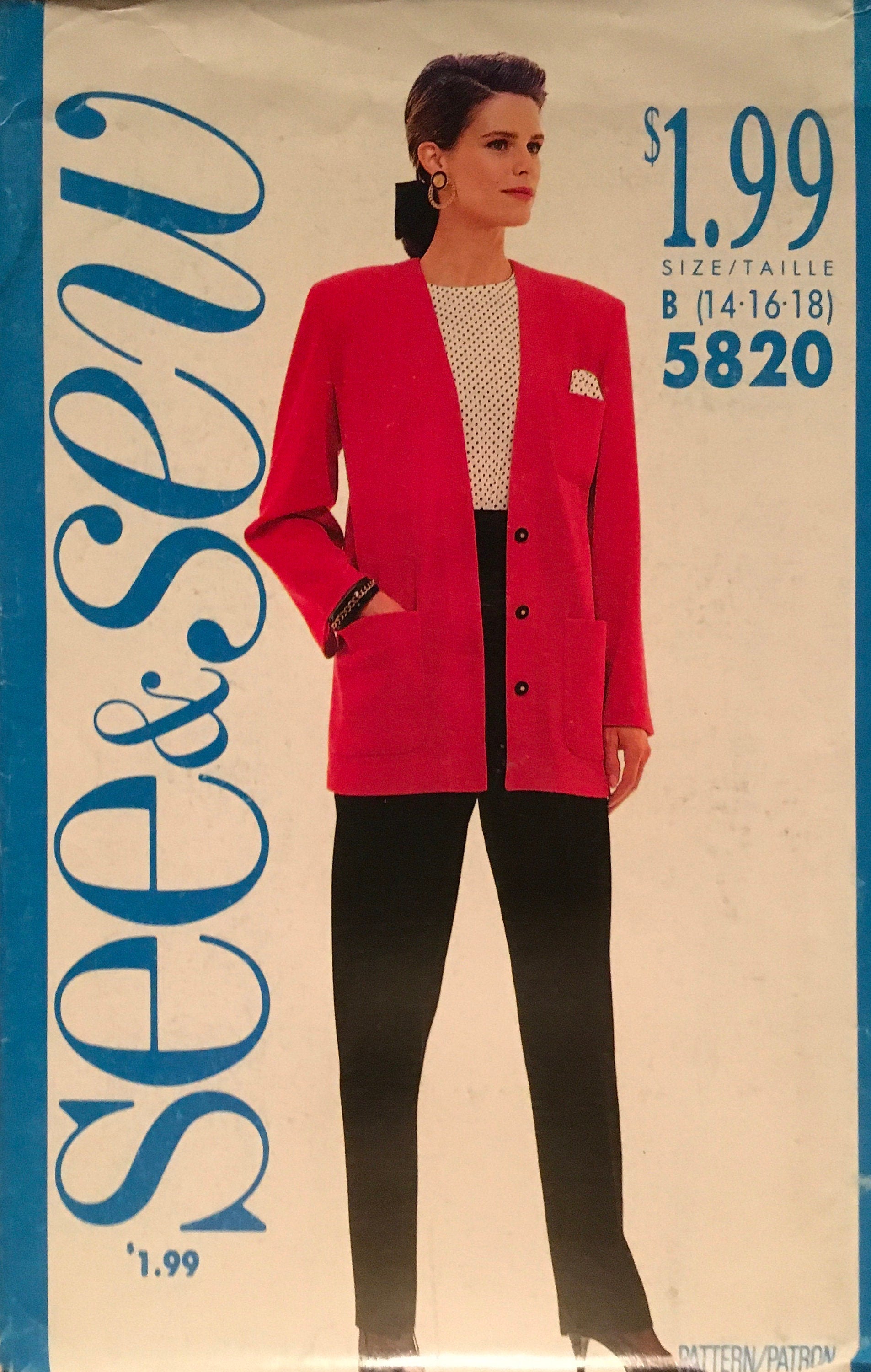 See & Sew 5820 Sewing Pattern (Vintage) UNCUT