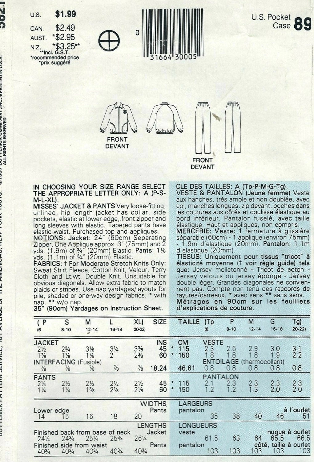 See & Sew 5821 Sewing Pattern (Vintage) UNCUT
