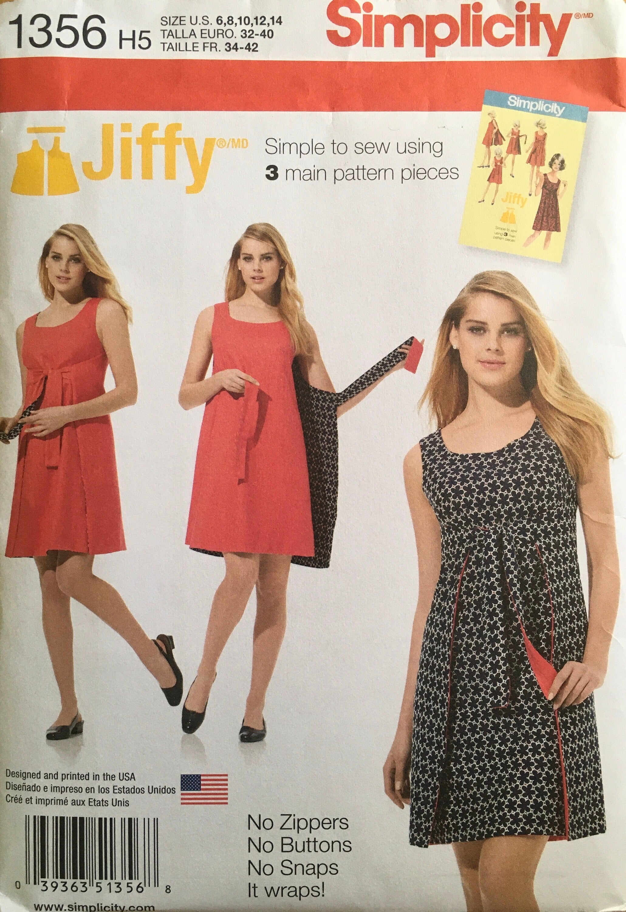 Simplicity 1356 Sewing Pattern UNCUT