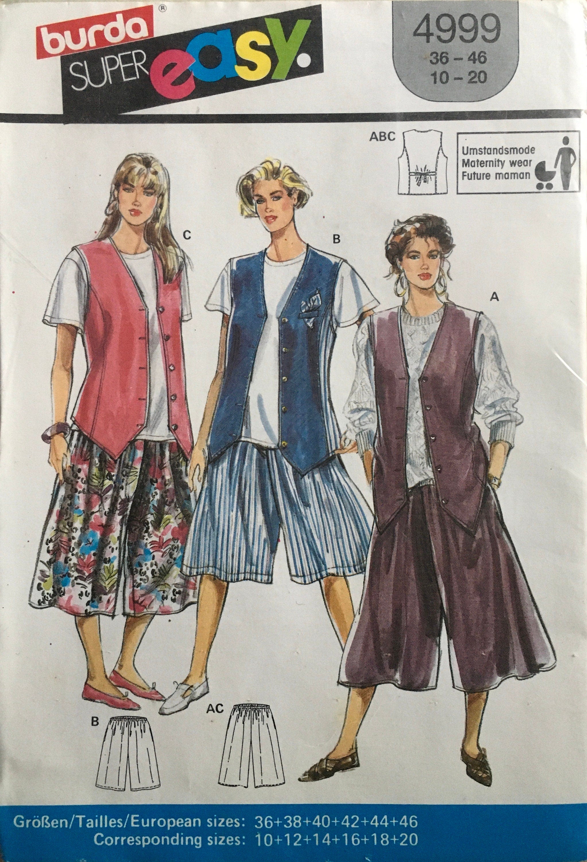 Burda 4999 Sewing Pattern (Vintage) UNCUT