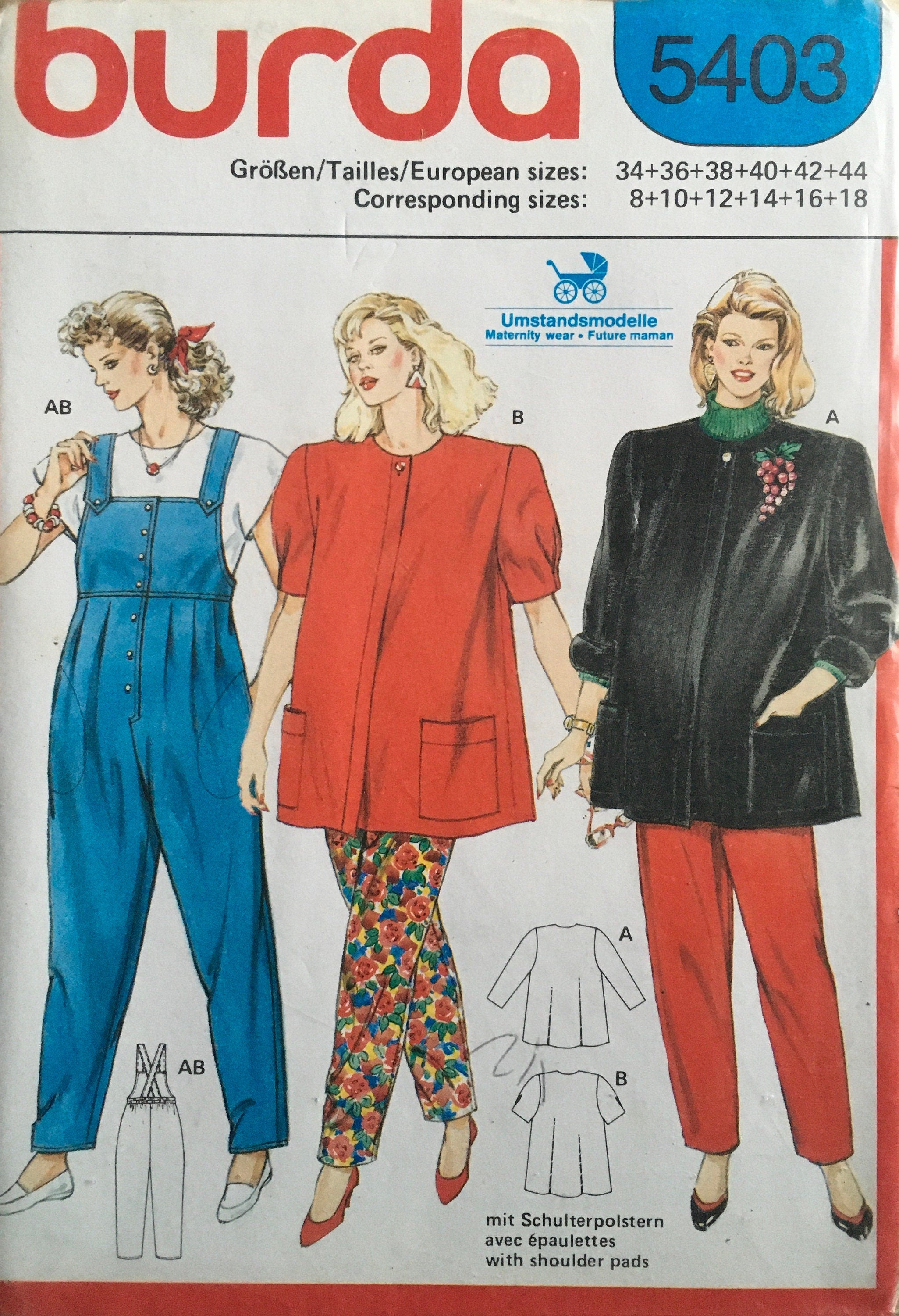 Burda 5403 Sewing Pattern (Vintage) UNCUT