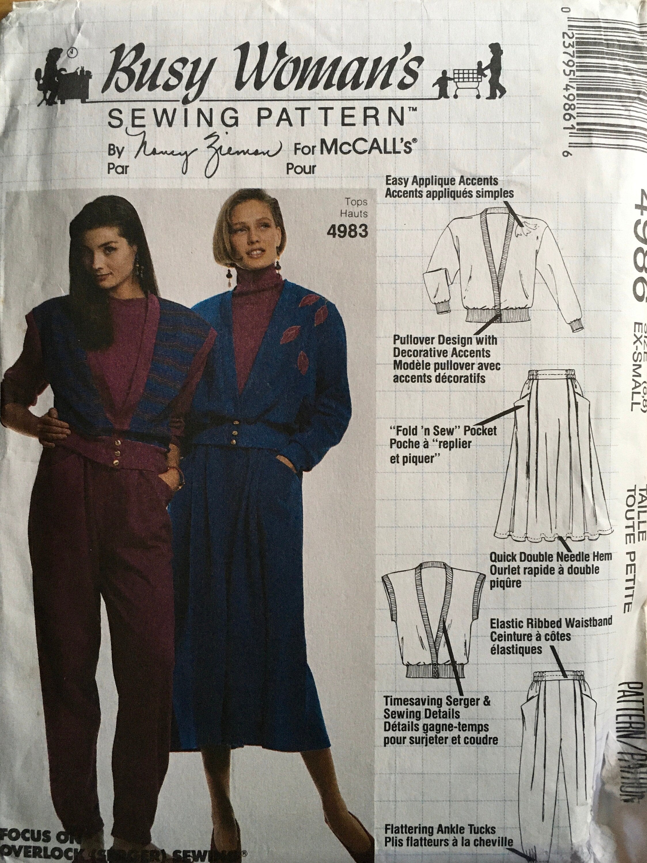 Busy Woman’s 4986 Sewing Pattern (Vintage) UNCUT