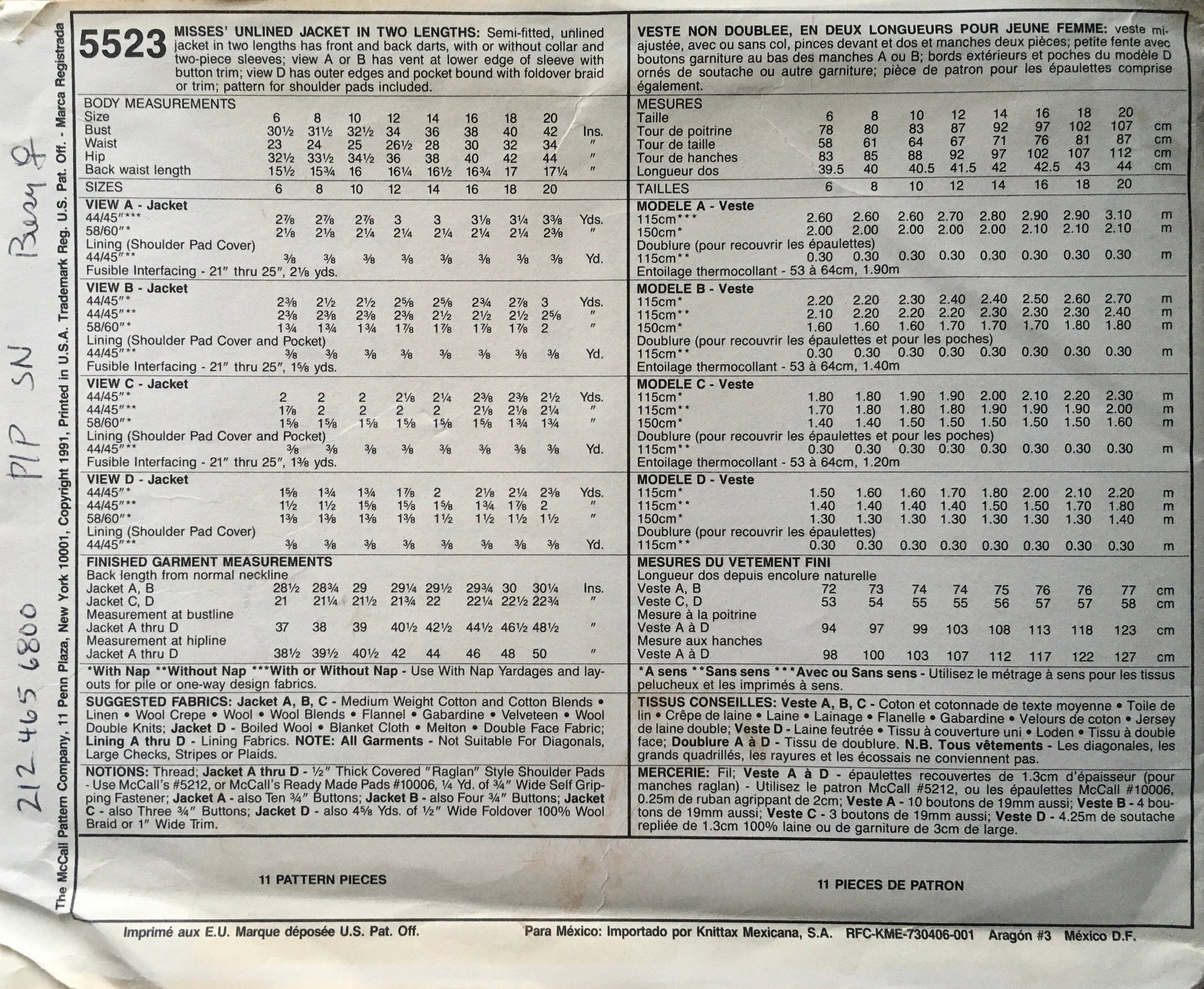 Busy Woman’s 5523 Sewing Pattern (Vintage) UNCUT