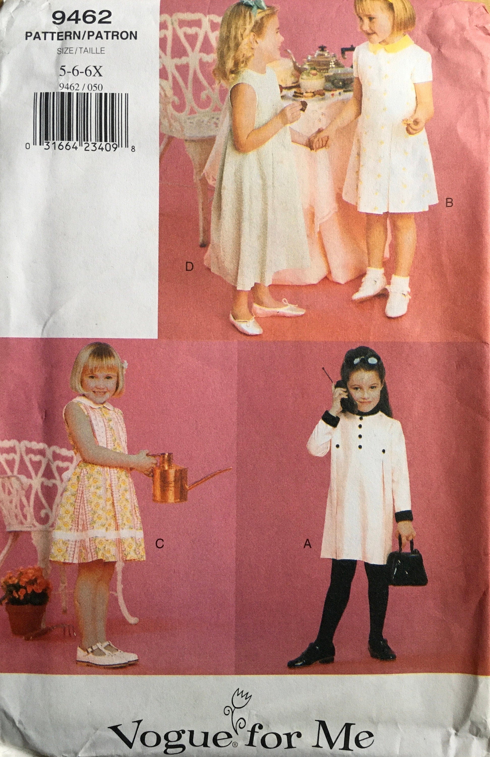 Vogue 9462 Sewing Pattern (Vintage) UNCUT