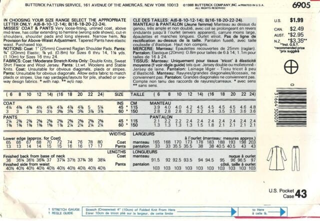 See & Sew 6905 Sewing Pattern (Vintage) UNCUT
