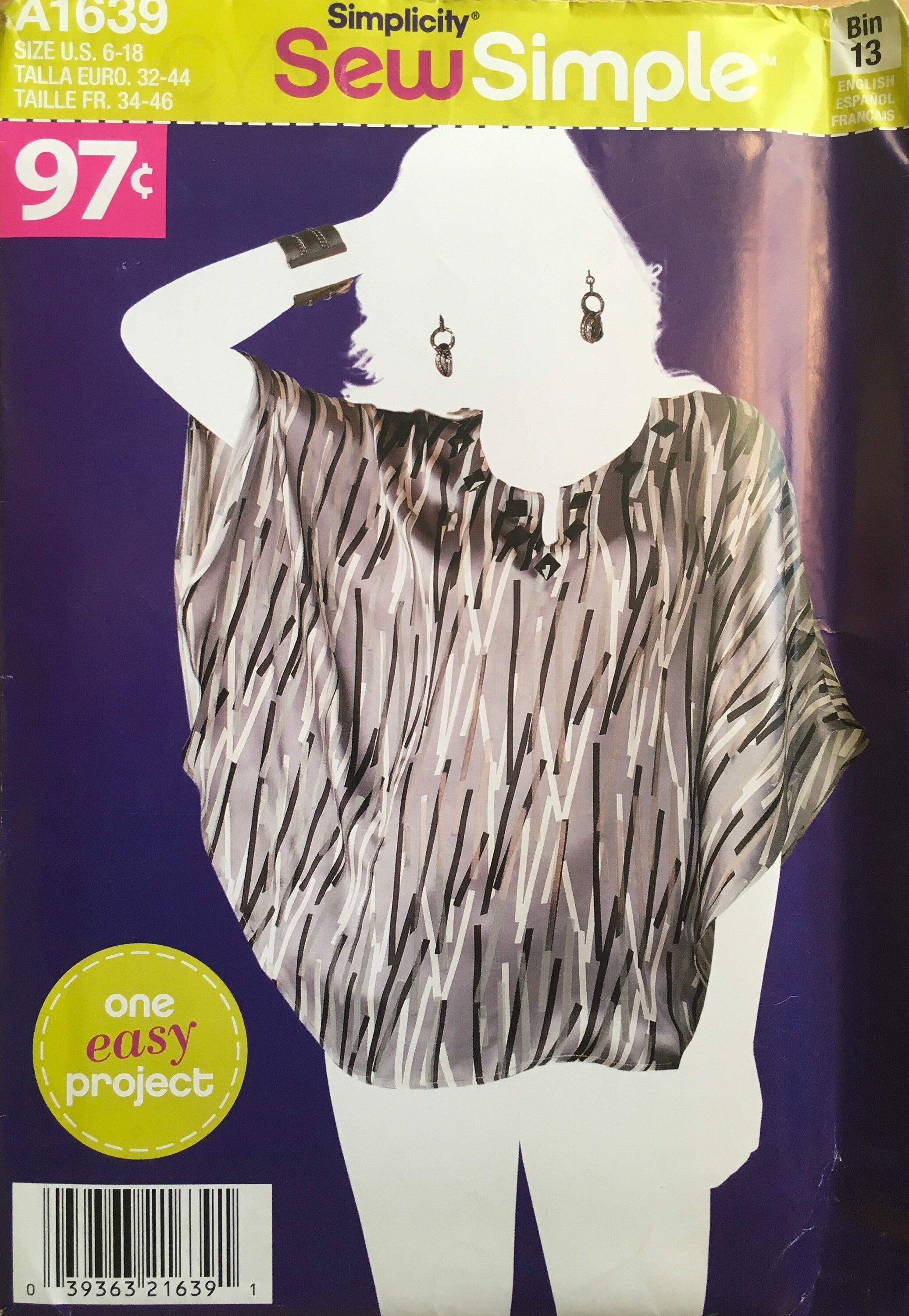 Simplicity 1639 Sewing Pattern UNCUT