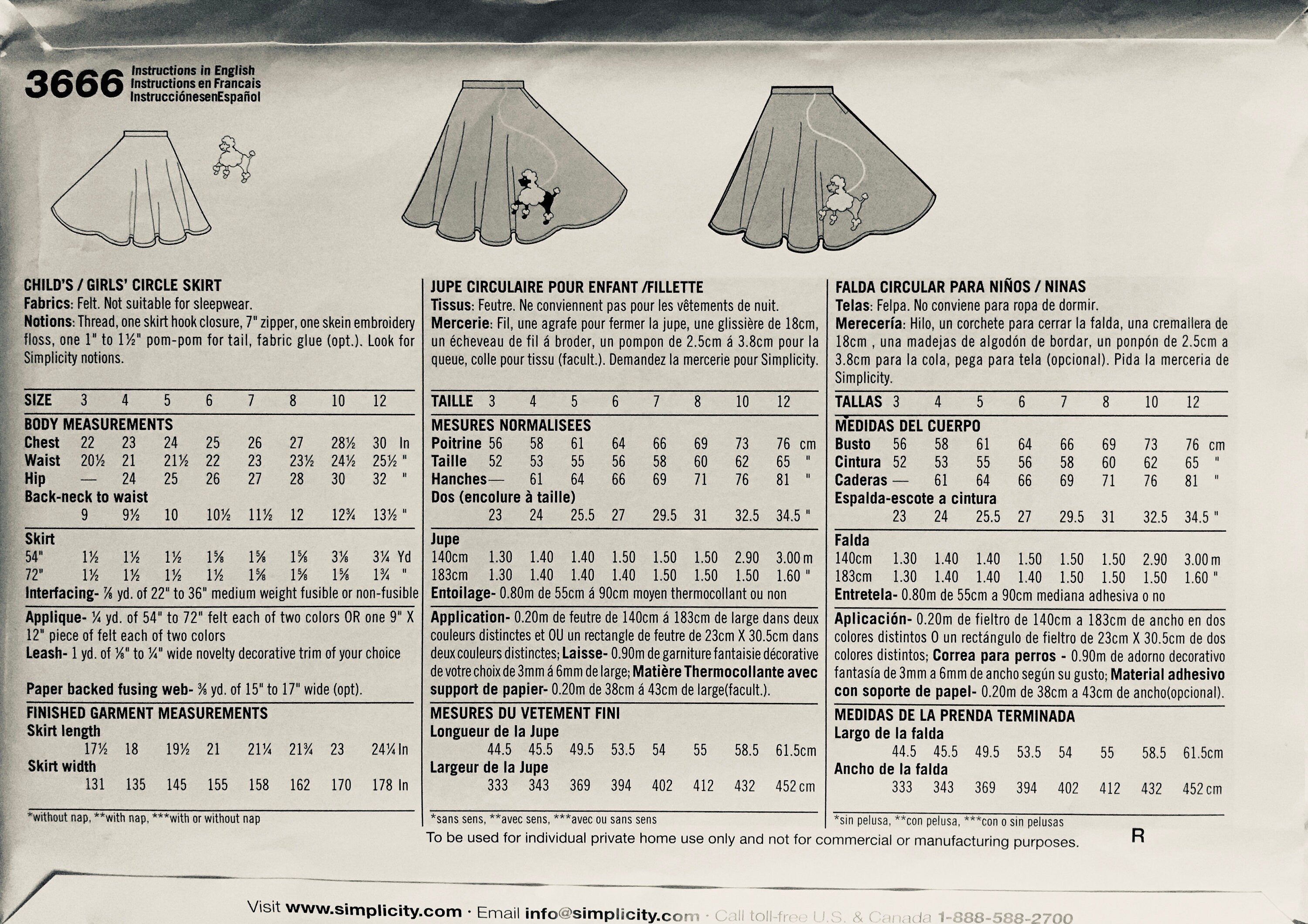 Simplicity 3666 Sewing Pattern UNCUT