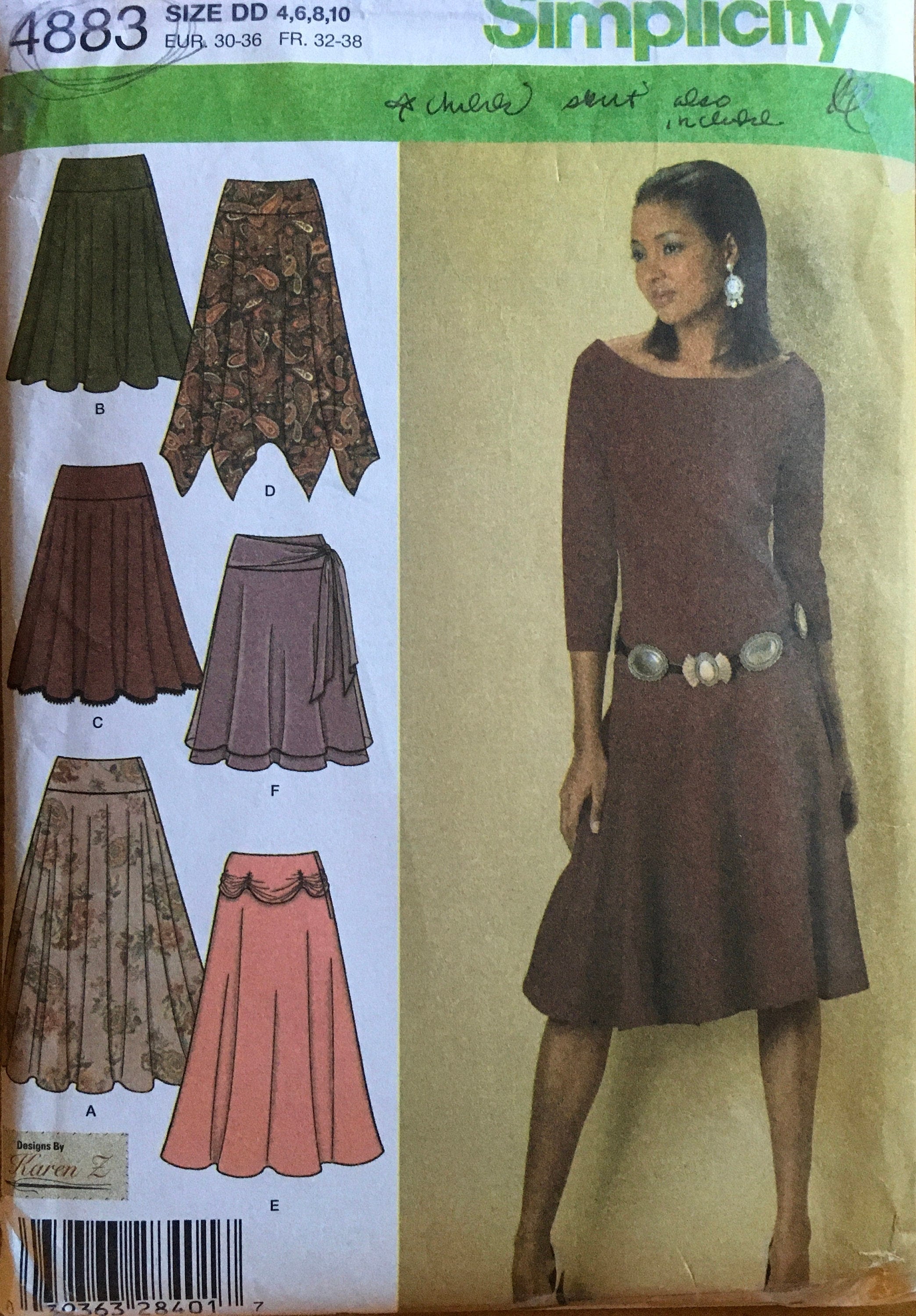 Simplicity 4883 Sewing Pattern (Vintage) CUT