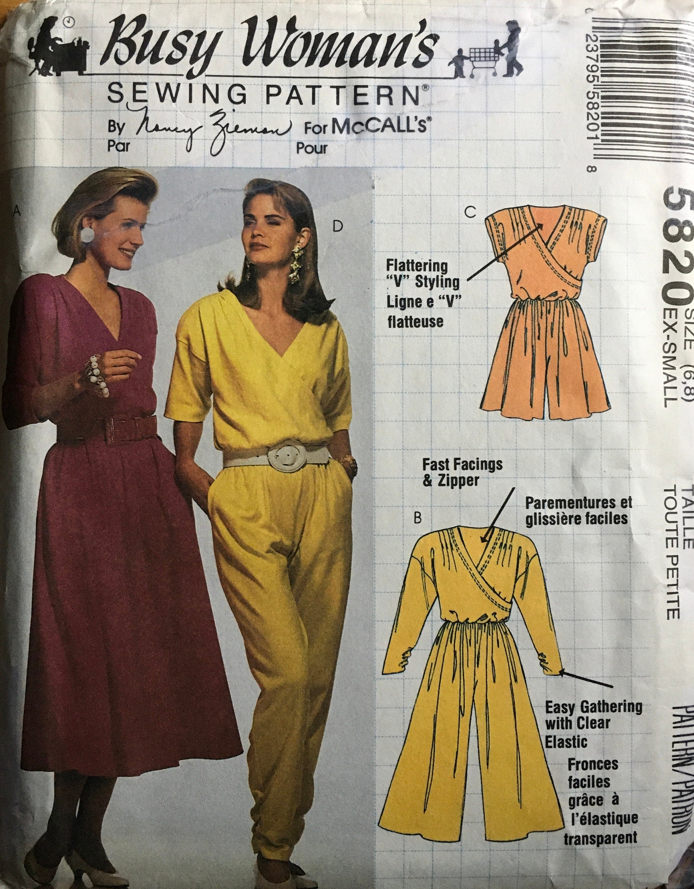 Busy Woman’s 5820 Sewing Pattern (Vintage) UNCUT