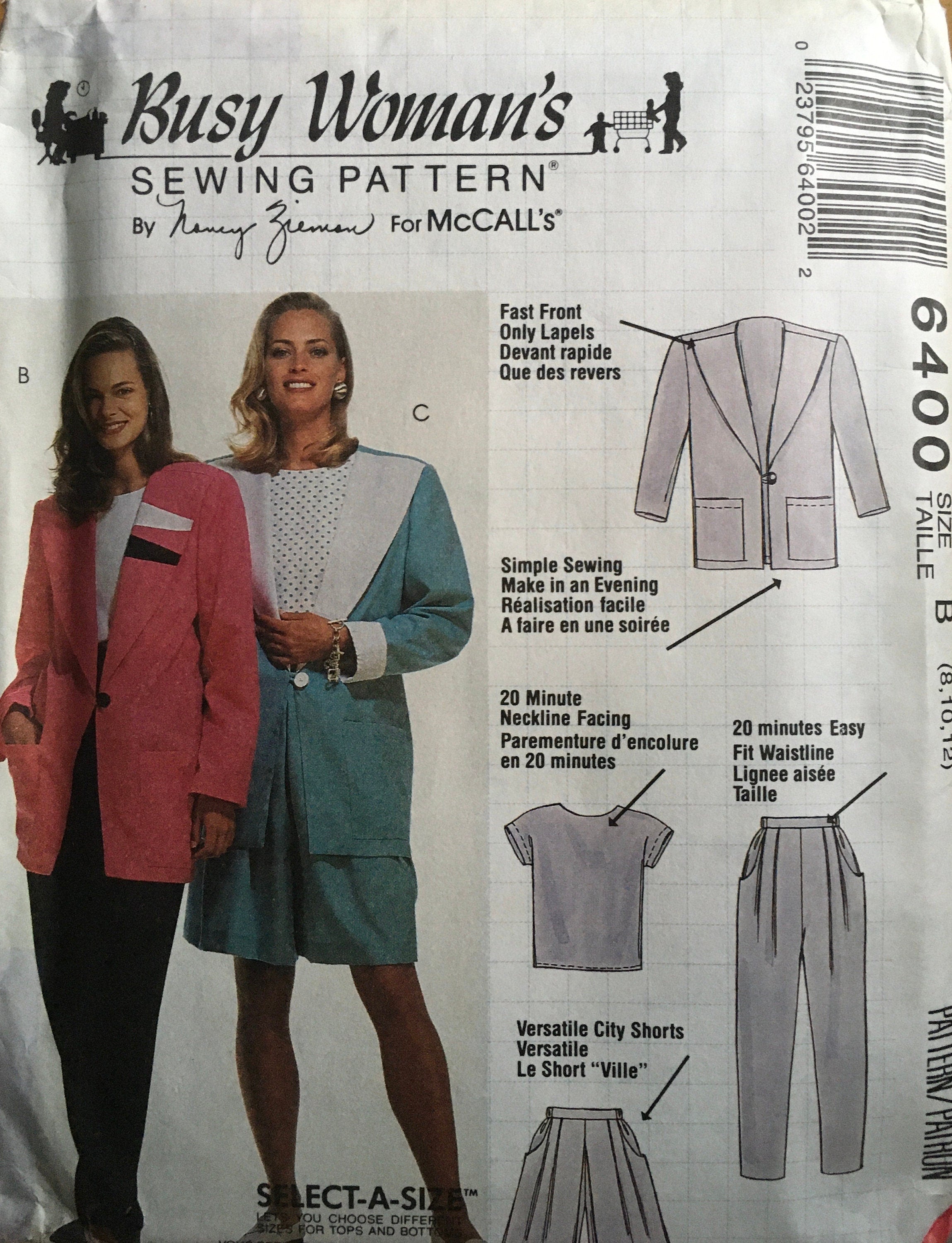 Busy Woman’s 6400 Sewing Pattern (Vintage) UNCUT