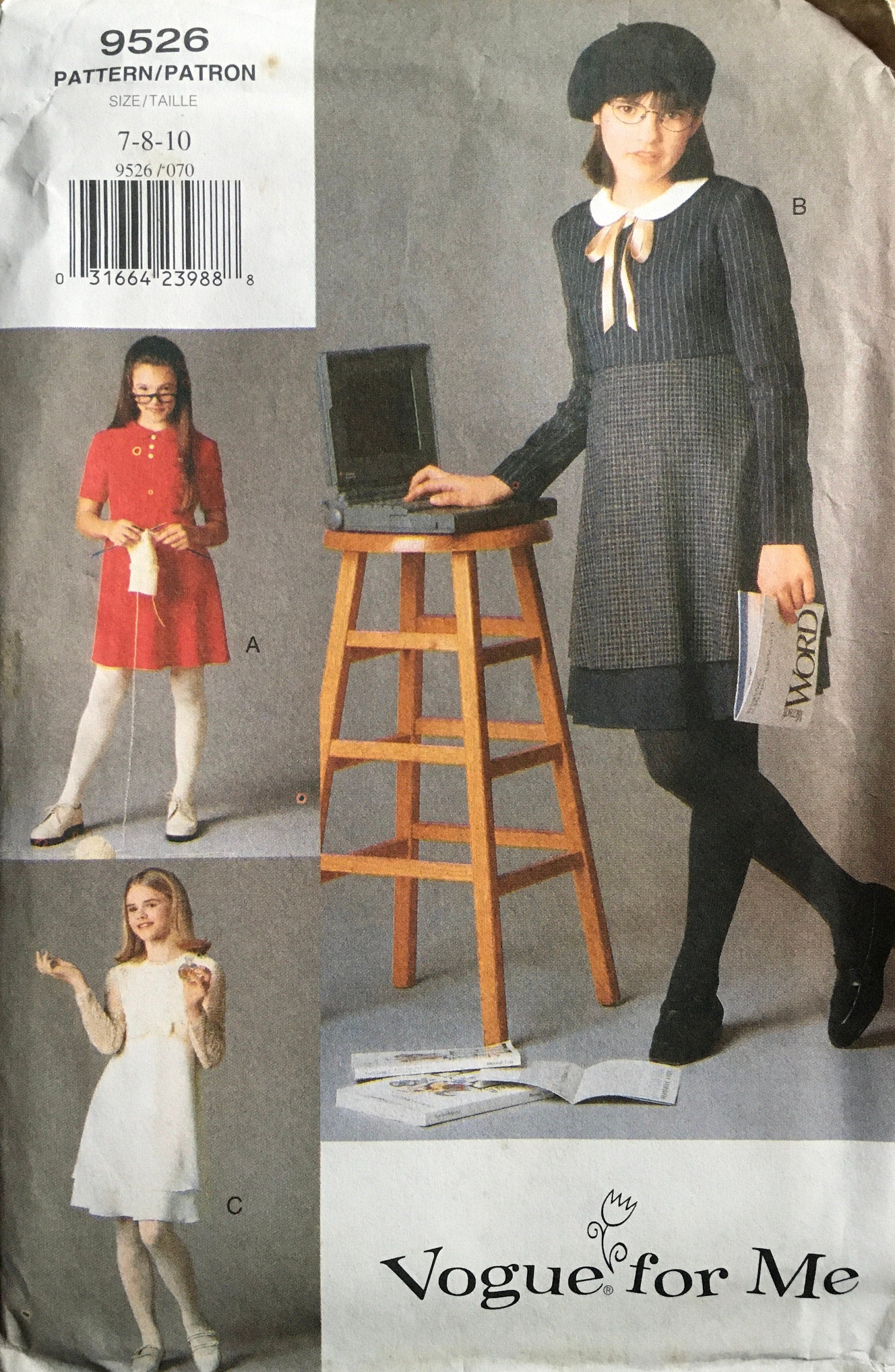 Vogue 9526 Sewing Pattern (Vintage) CUT
