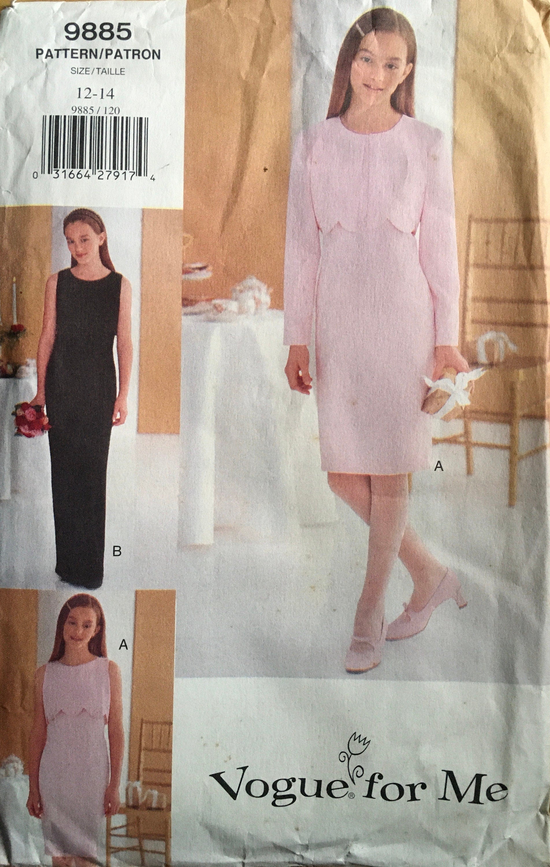 Vogue 9885 Sewing Pattern (Vintage) CUT