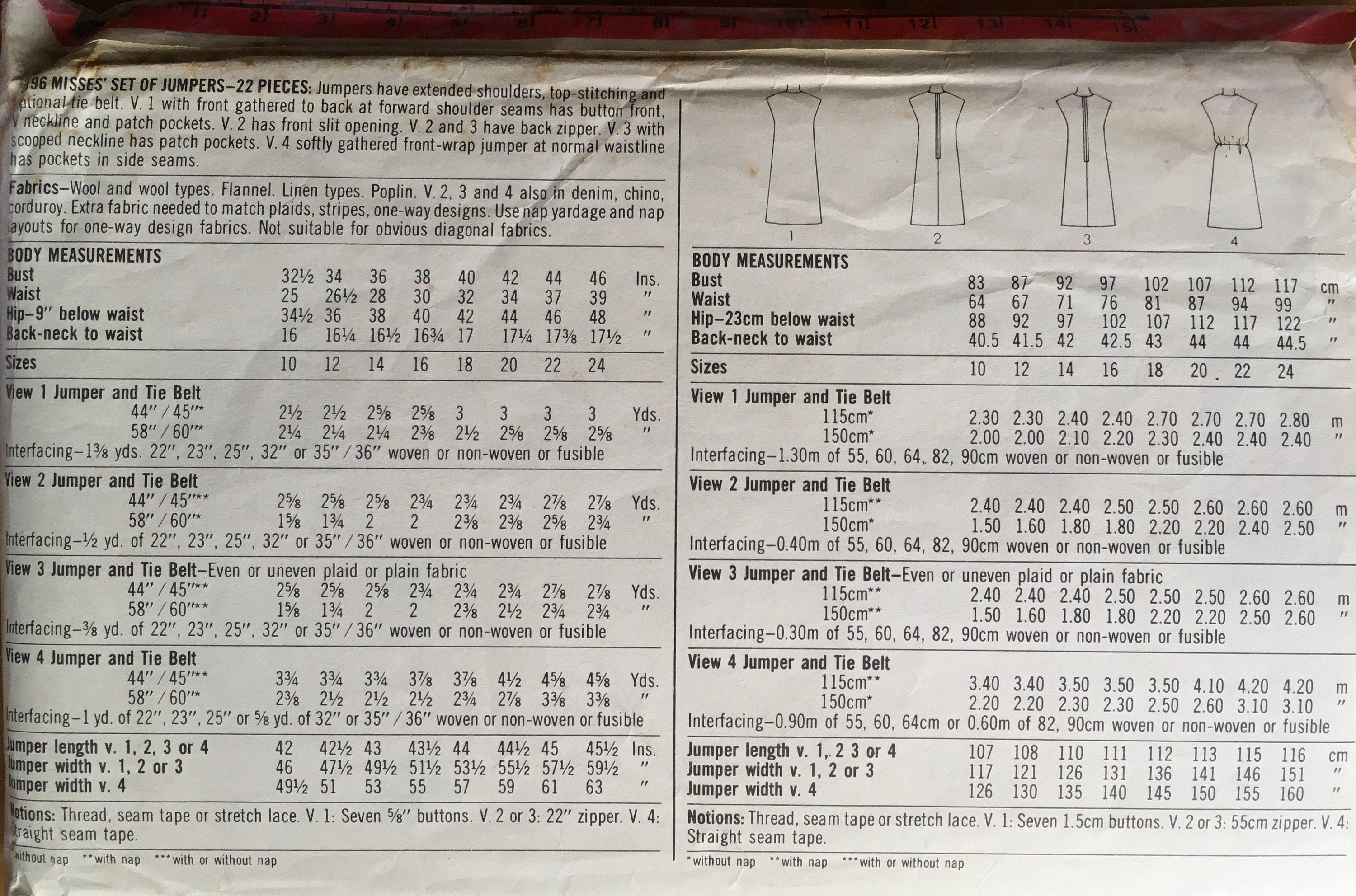 Simplicity 5196 Sewing Pattern (Vintage) CUT